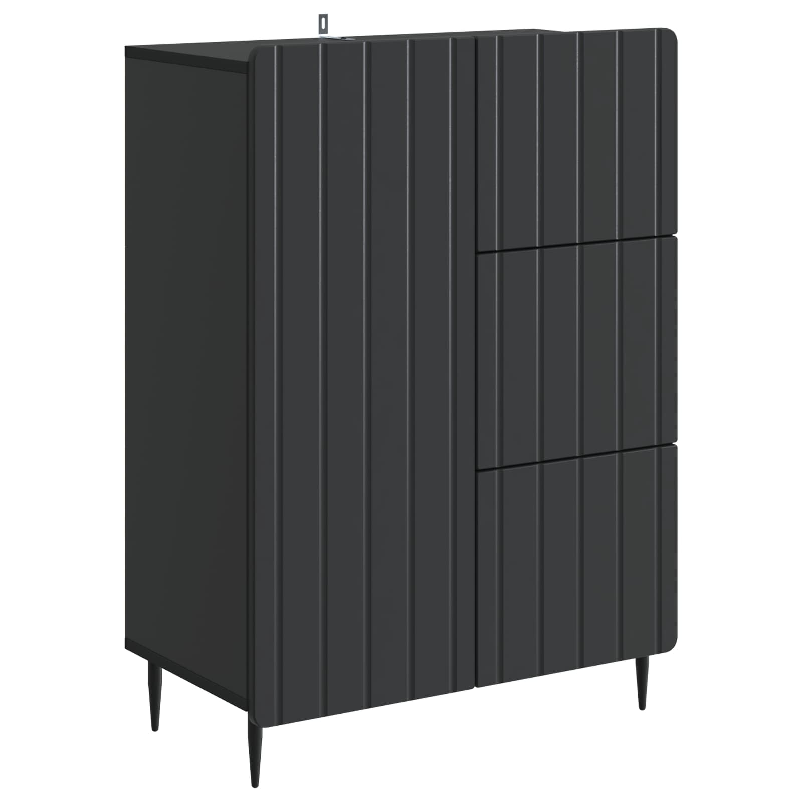 Buffet avec tiroir Noir 66 x 34,5 x 91,5 cm Bois d'ingénierie - XIOS