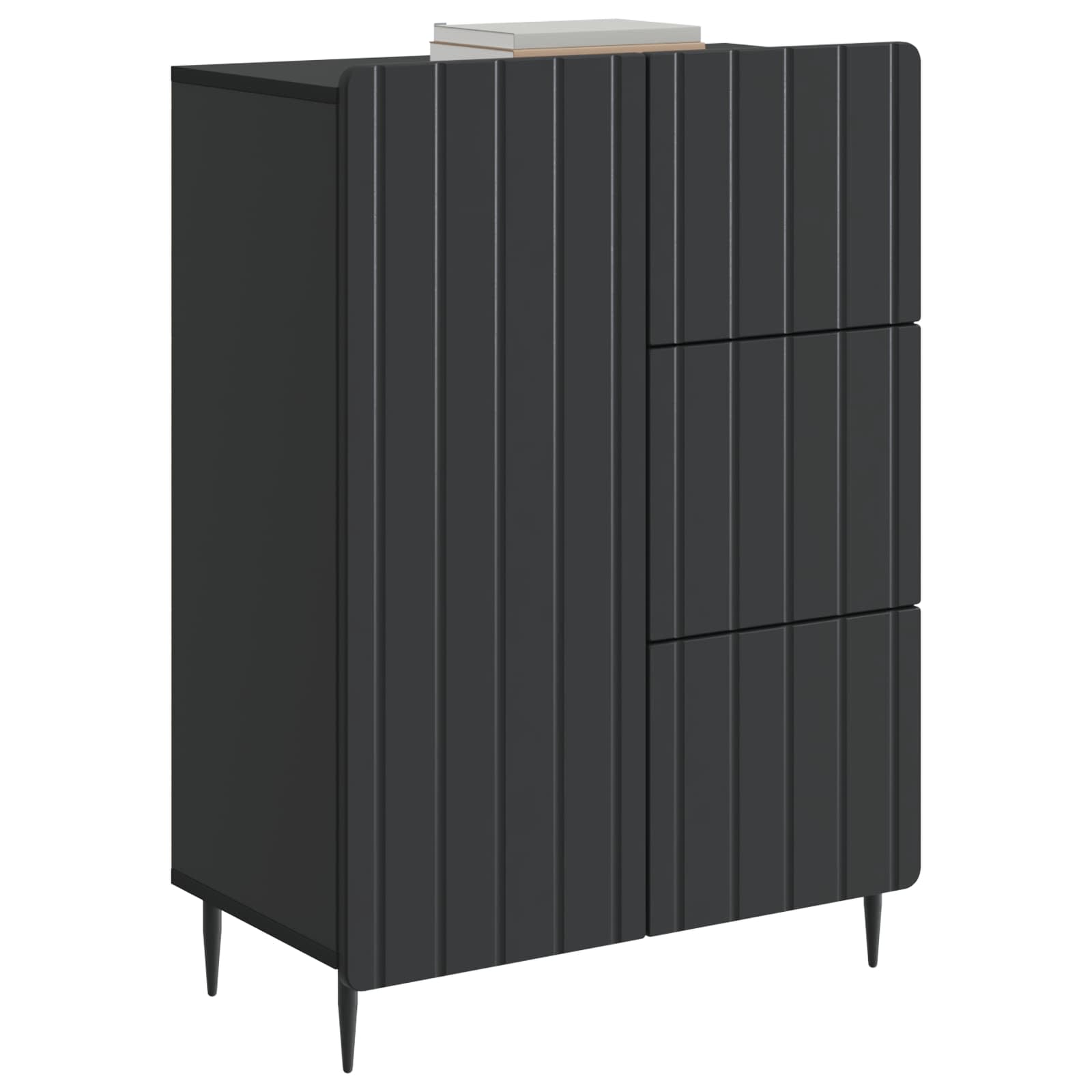 Buffet avec tiroir Noir 66 x 34,5 x 91,5 cm Bois d'ingénierie - XIOS