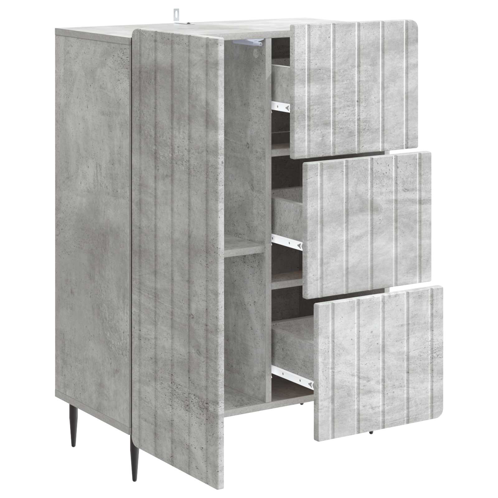 Buffet Gris béton 66 x 34,5 x 91,5 cm Bois d'ingénierie - XIOS