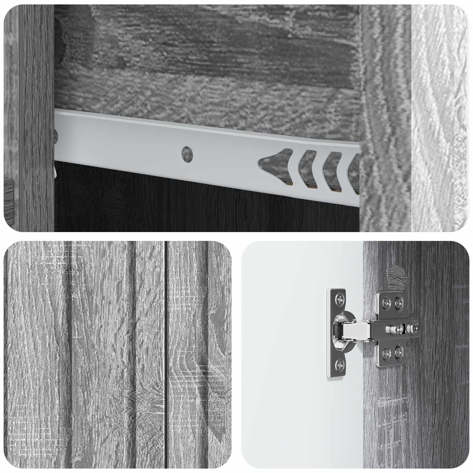 Buffet Sonoma gris 66 x 34,5 x 91,5 cm Bois d'ingénierie - XIOS