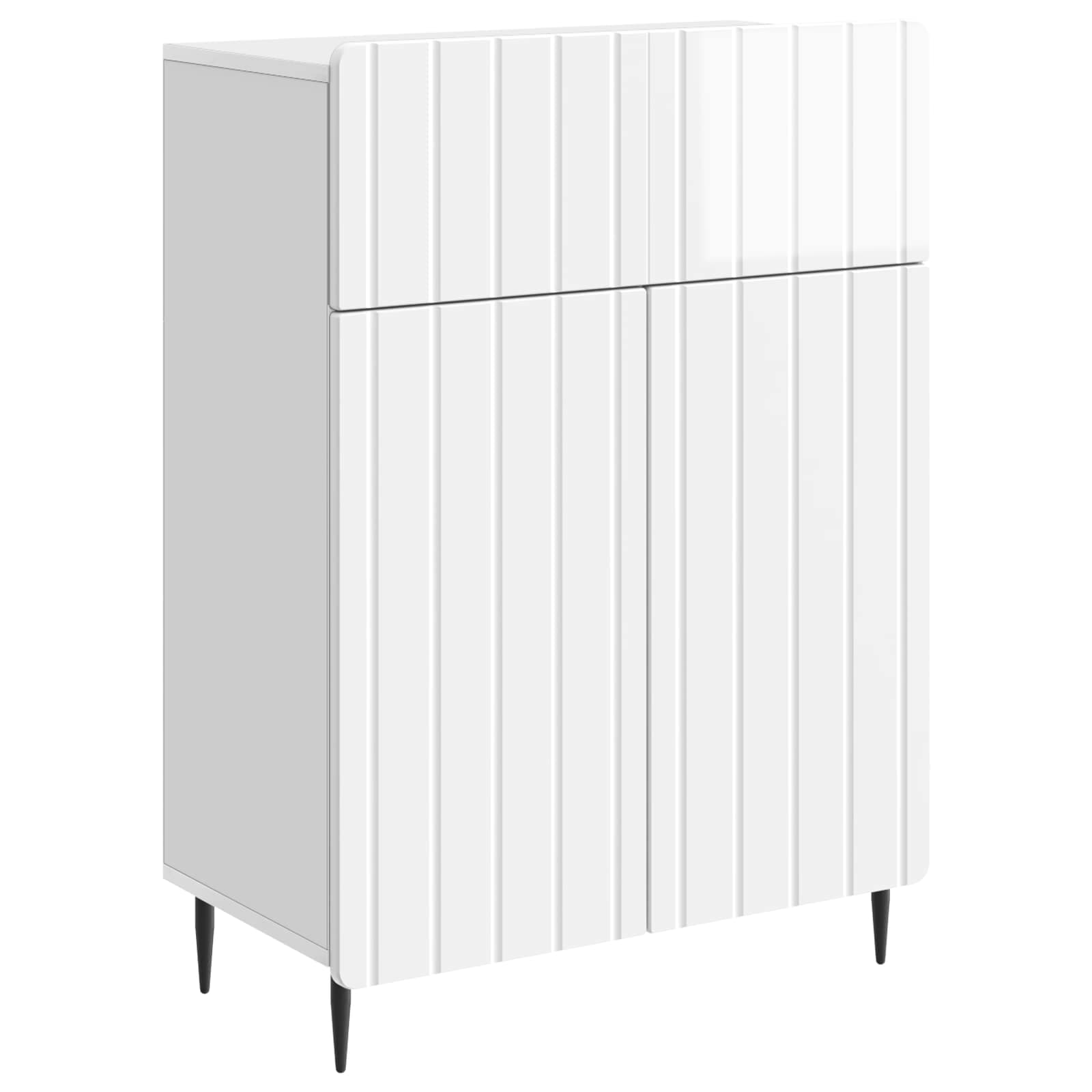Buffet Blanc brillant 66 x 34,5 x 92 cm Bois d'ingénierie - XIOS