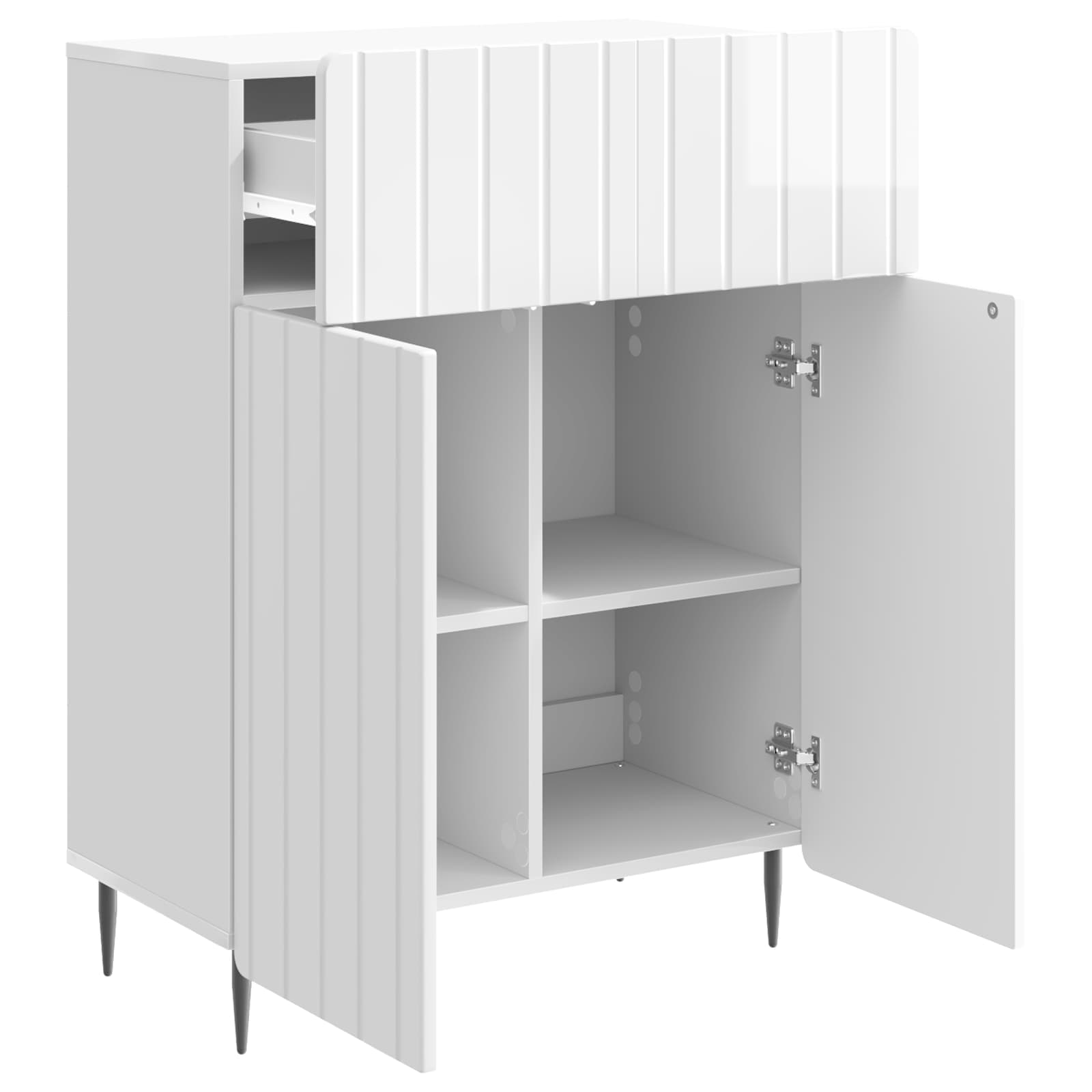 Buffet Blanc brillant 66 x 34,5 x 92 cm Bois d'ingénierie - XIOS