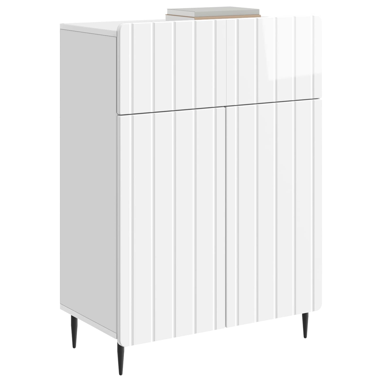 Buffet Blanc brillant 66 x 34,5 x 92 cm Bois d'ingénierie - XIOS