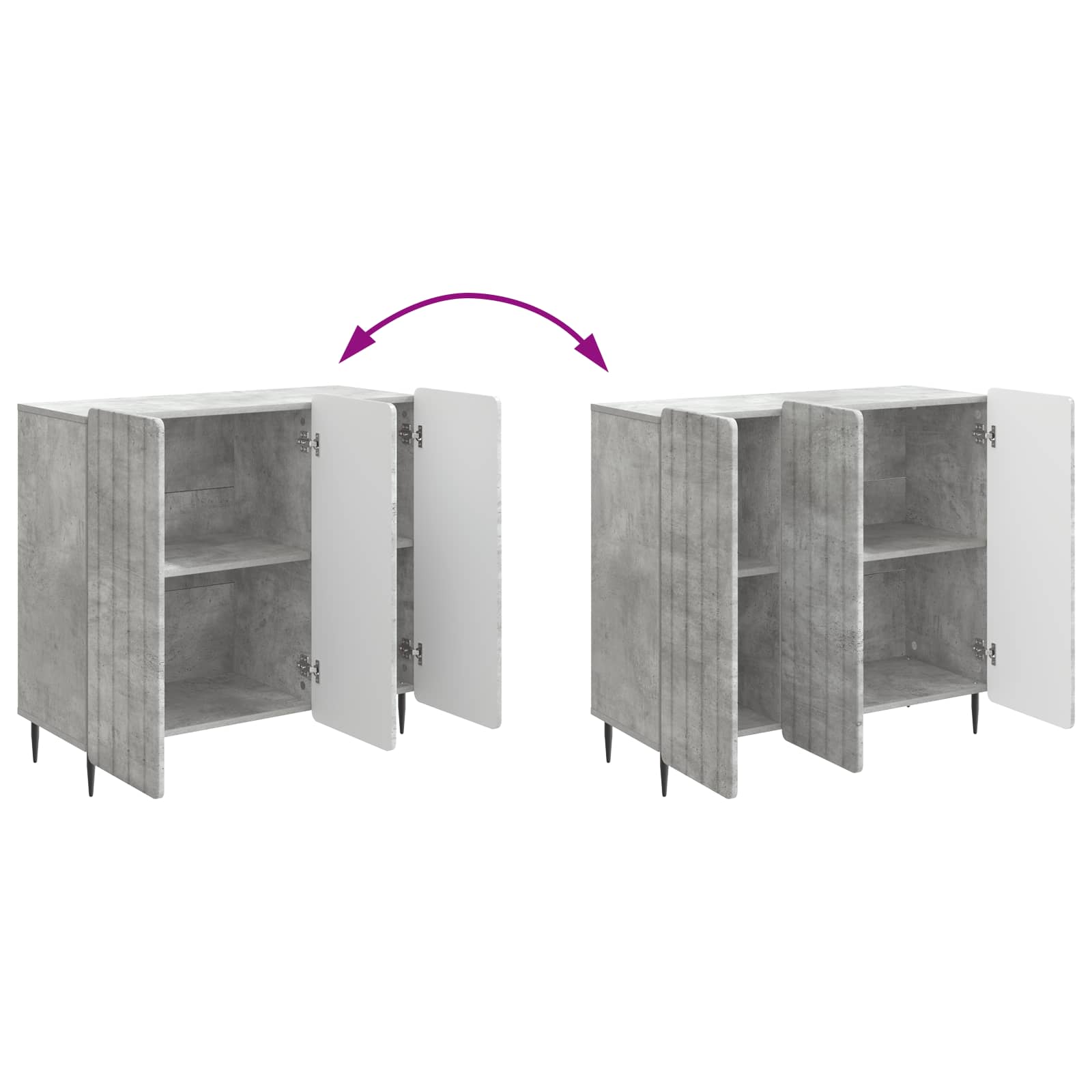 Buffet Gris béton 89 x 34,5 x 82 cm Bois d'ingénierie - XIOS