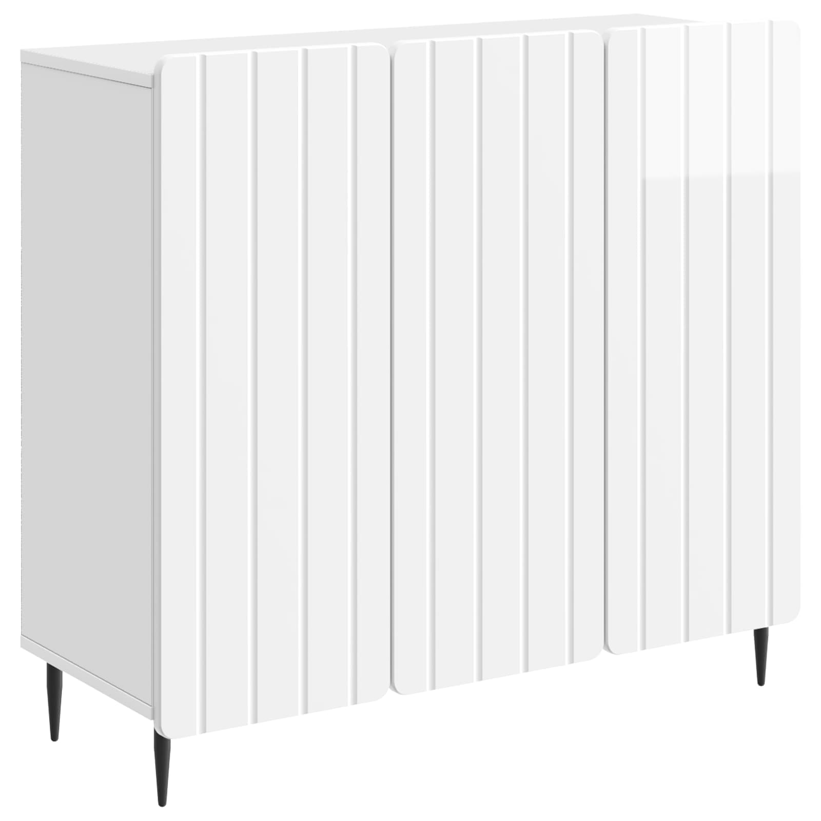 Buffet Blanc brillant 89 x 34,5 x 82 cm Bois d'ingénierie - XIOS