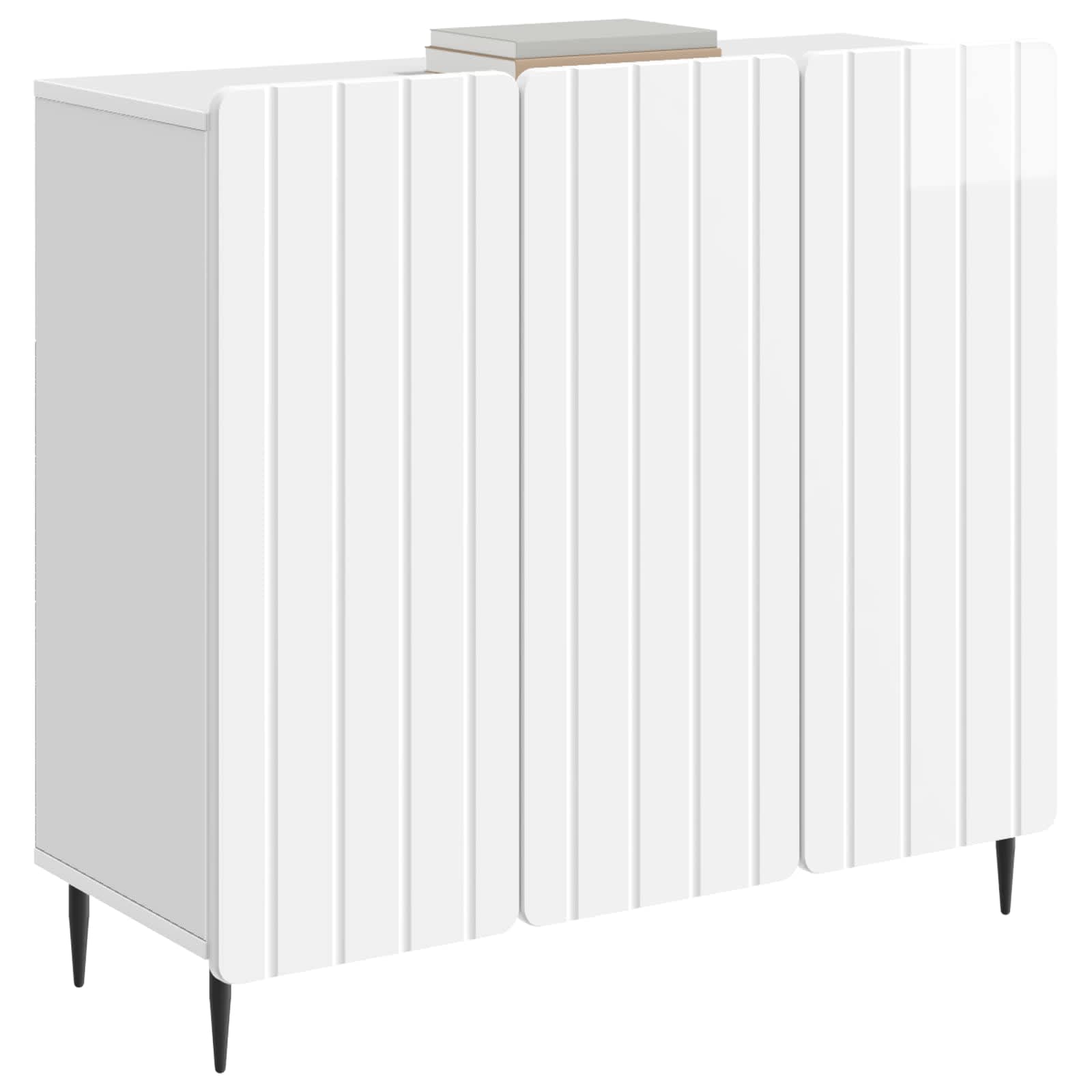 Buffet Blanc brillant 89 x 34,5 x 82 cm Bois d'ingénierie - XIOS