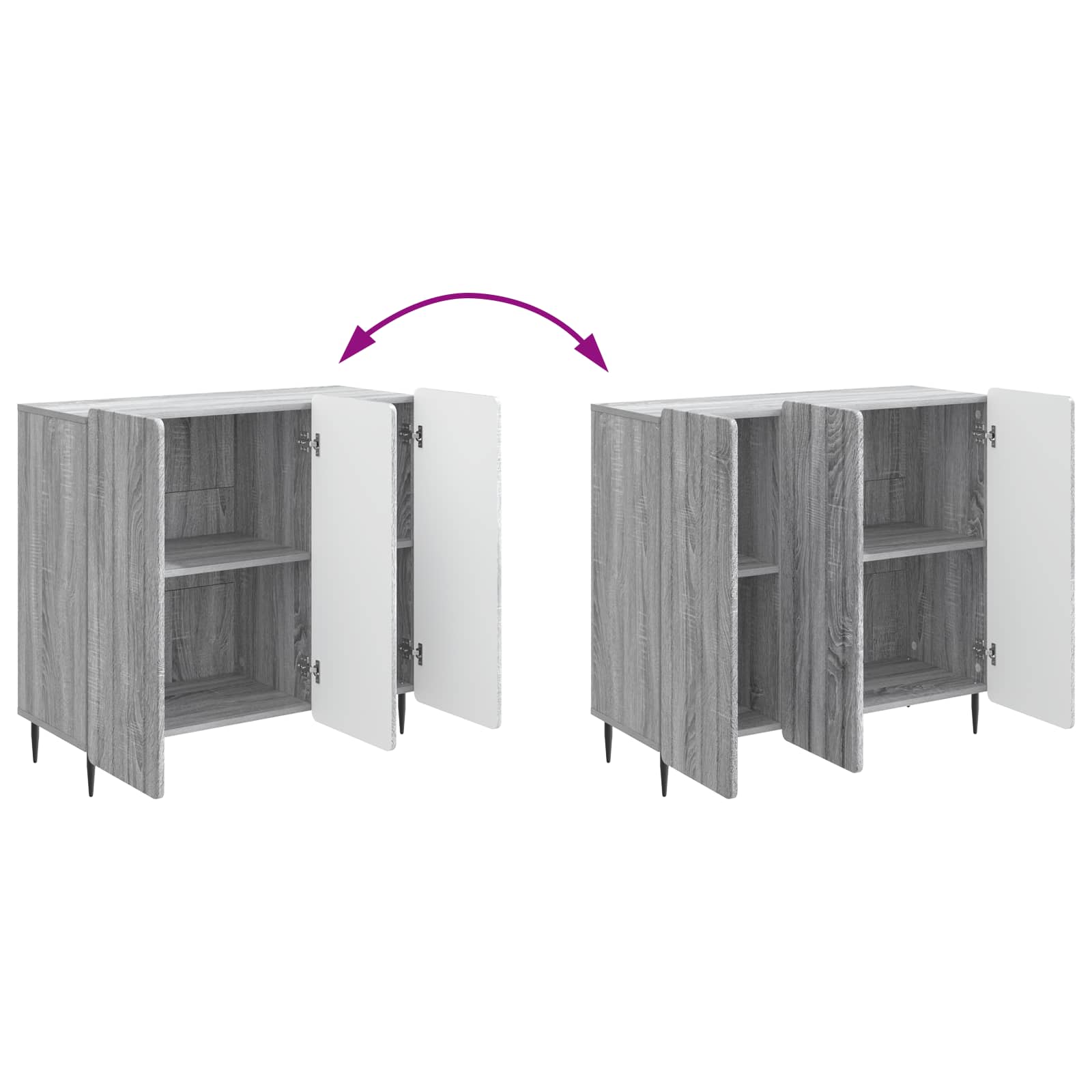 Buffet Sonoma gris 89 x 34,5 x 82 cm Bois d'ingénierie - XIOS