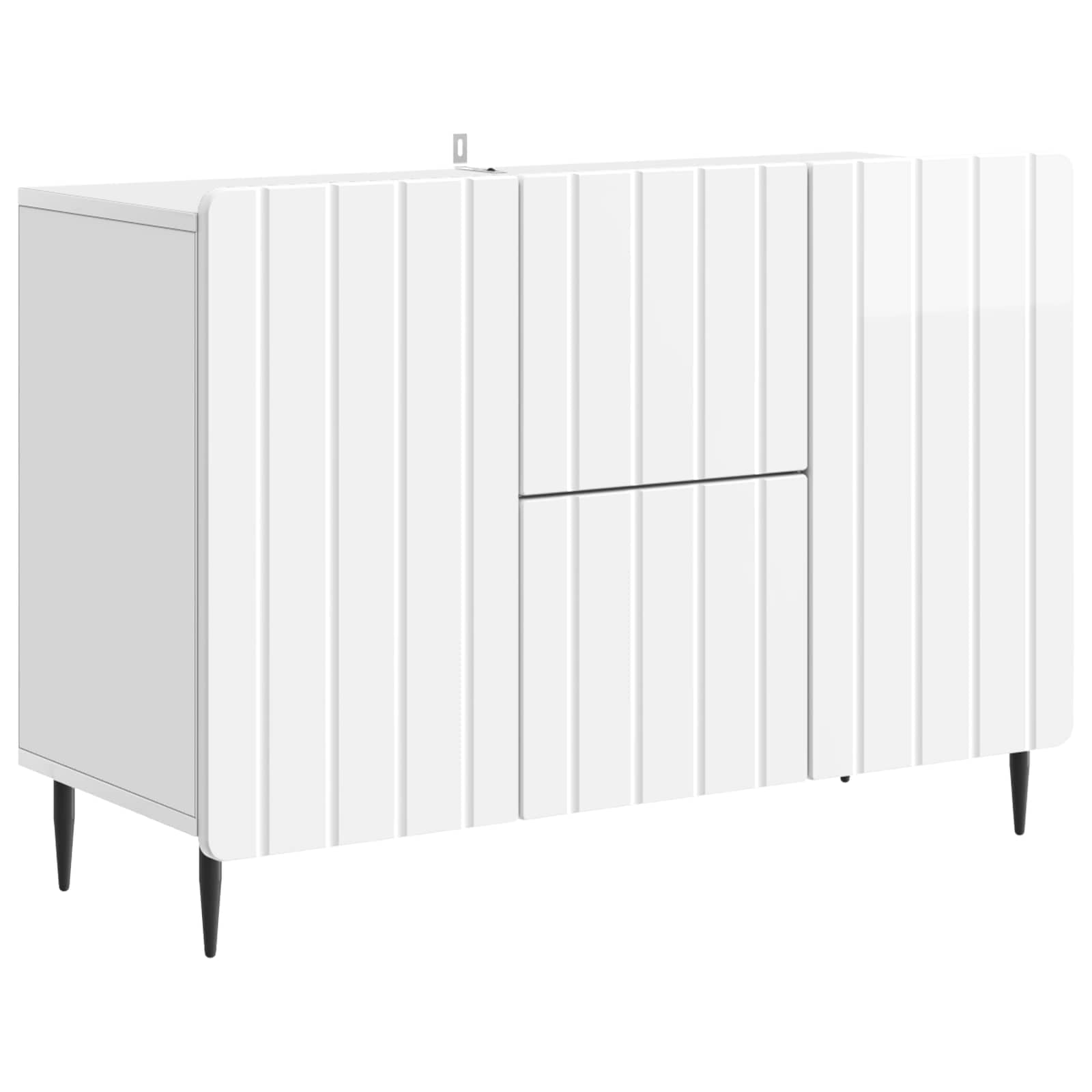 Buffet Blanc brillant 89 x 34,5 x 62 cm Bois d'ingénierie - XIOS