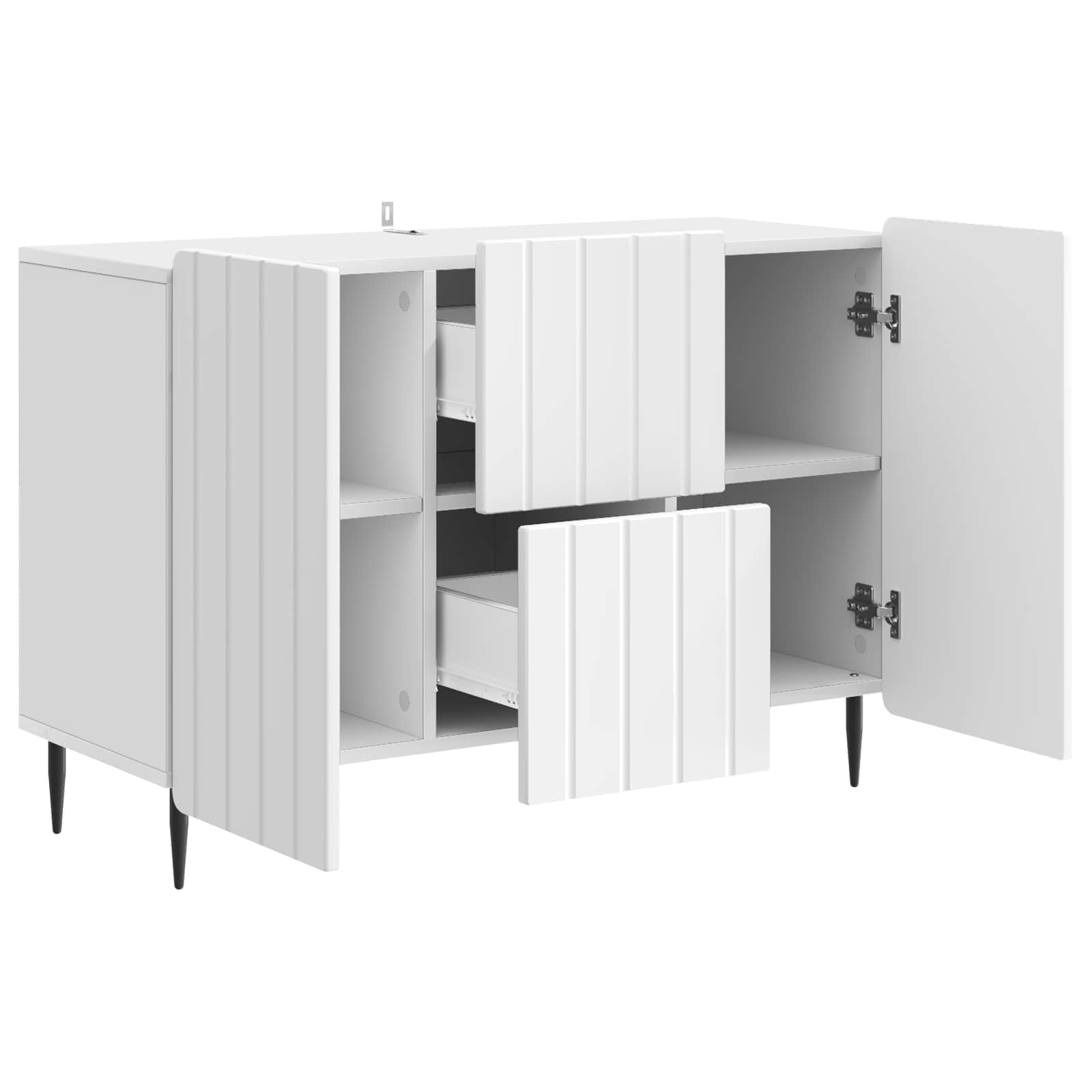 Buffet Blanc brillant 89 x 34,5 x 62 cm Bois d'ingénierie - XIOS