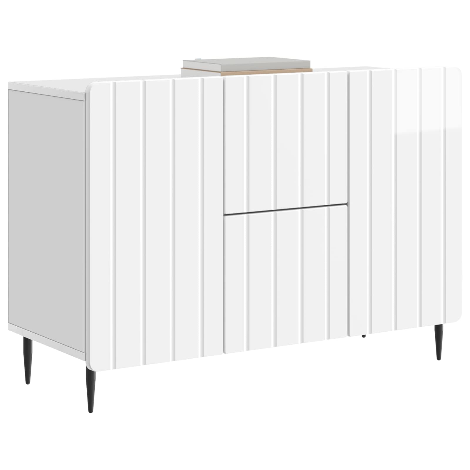 Buffet Blanc brillant 89 x 34,5 x 62 cm Bois d'ingénierie - XIOS