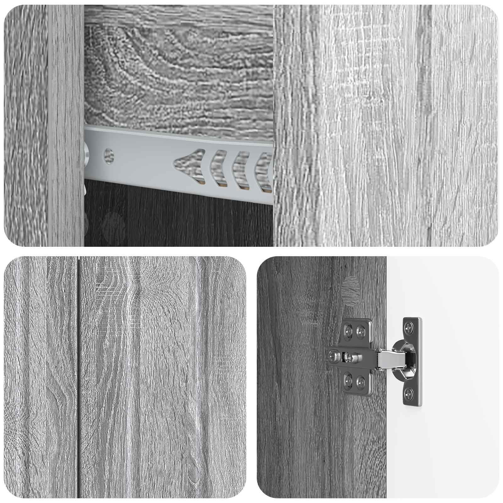 Buffet Sonoma gris 89 x 34,5 x 62 cm Bois d'ingénierie - XIOS