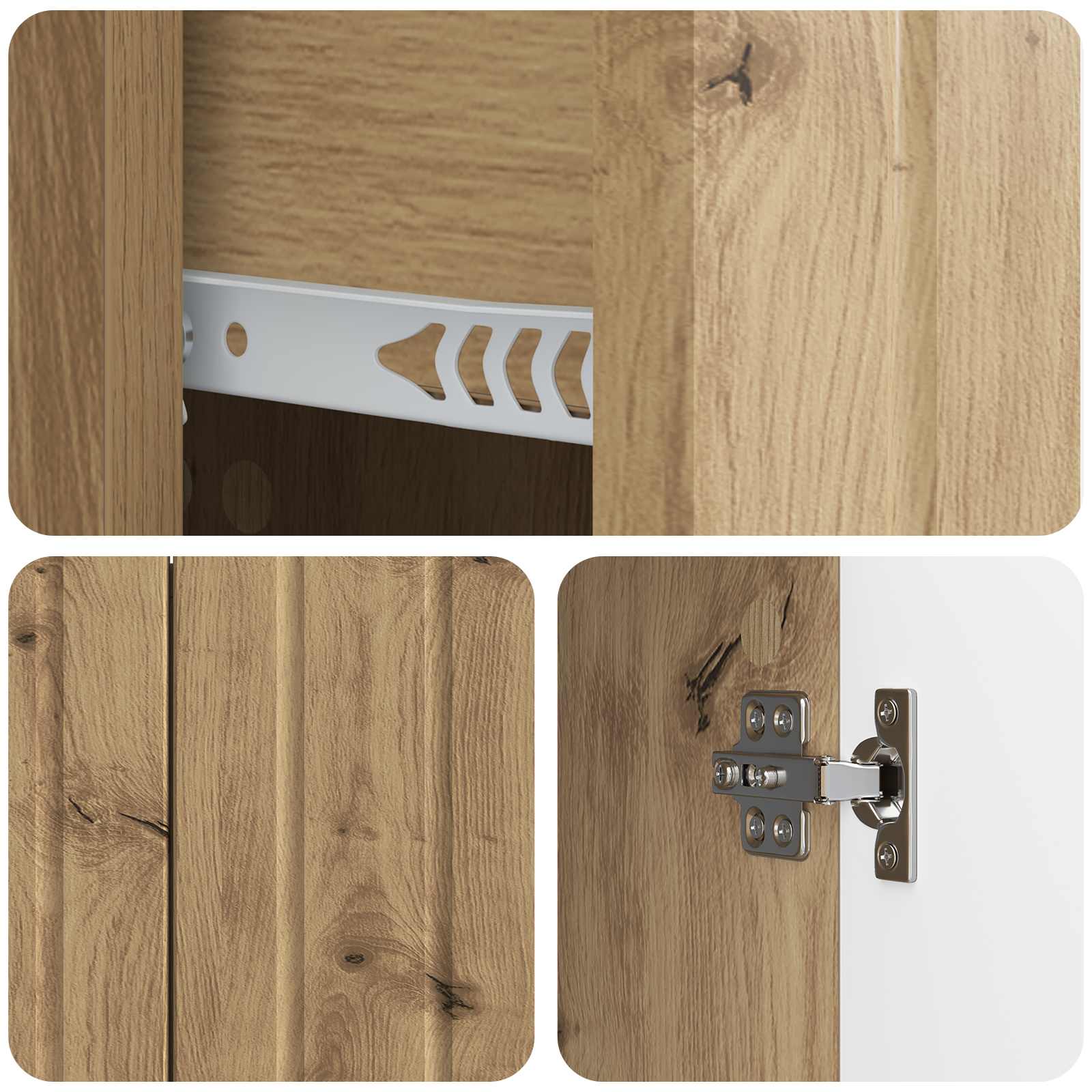 Buffet Chêne artisanal 89 x 34,5 x 62 cm Bois d'ingénierie - XIOS