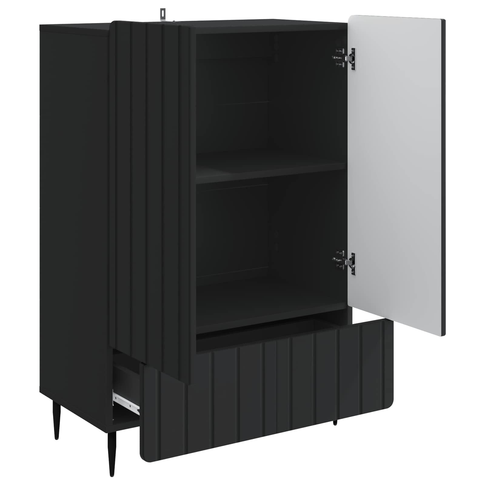 Buffet avec tiroir Noir 66 x 34,5 x 97 cm Bois d'ingénierie - XIOS