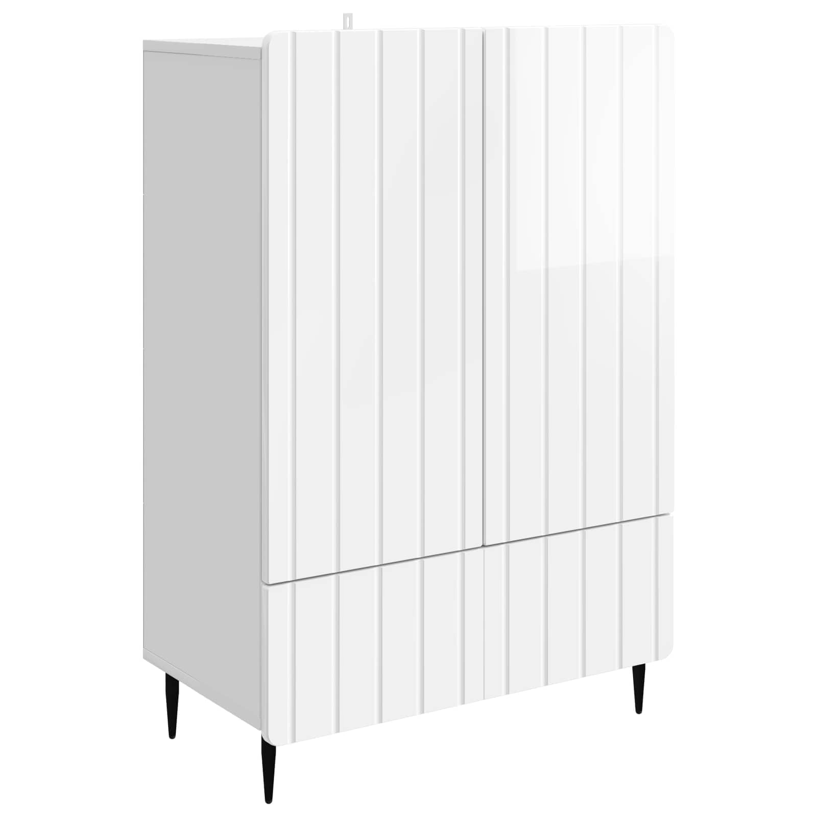 Buffet Blanc brillant 66 x 34,5 x 97 cm Bois d'ingénierie - XIOS