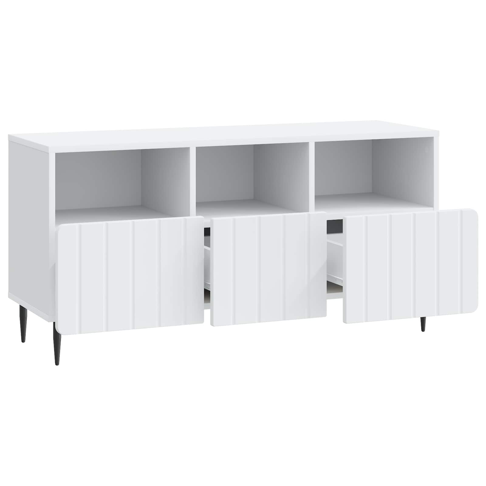 Meuble TV Blanc 102 x 34,5 x 50 cm Bois d'ingénierie - XIOS