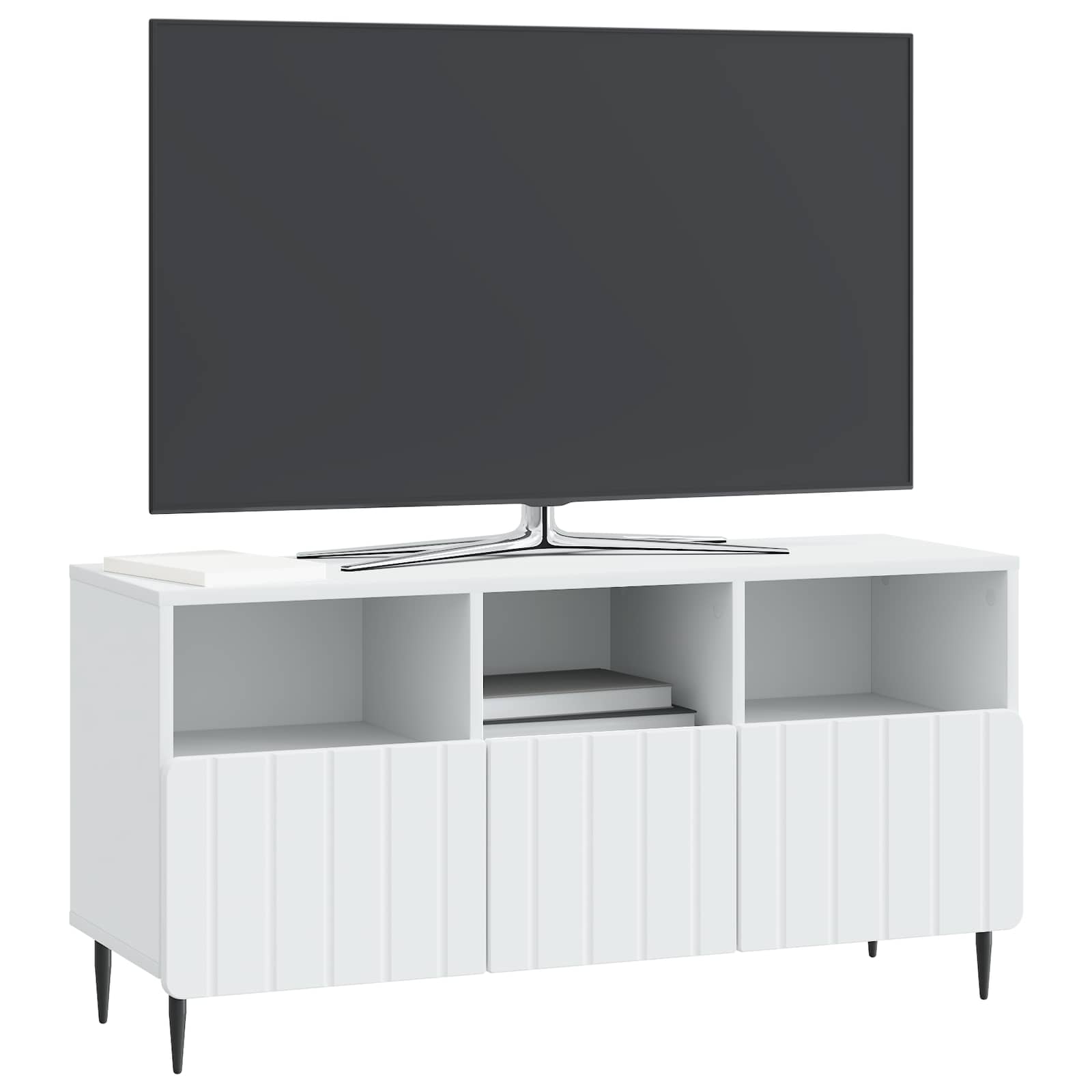 Meuble TV Blanc 102 x 34,5 x 50 cm Bois d'ingénierie - XIOS