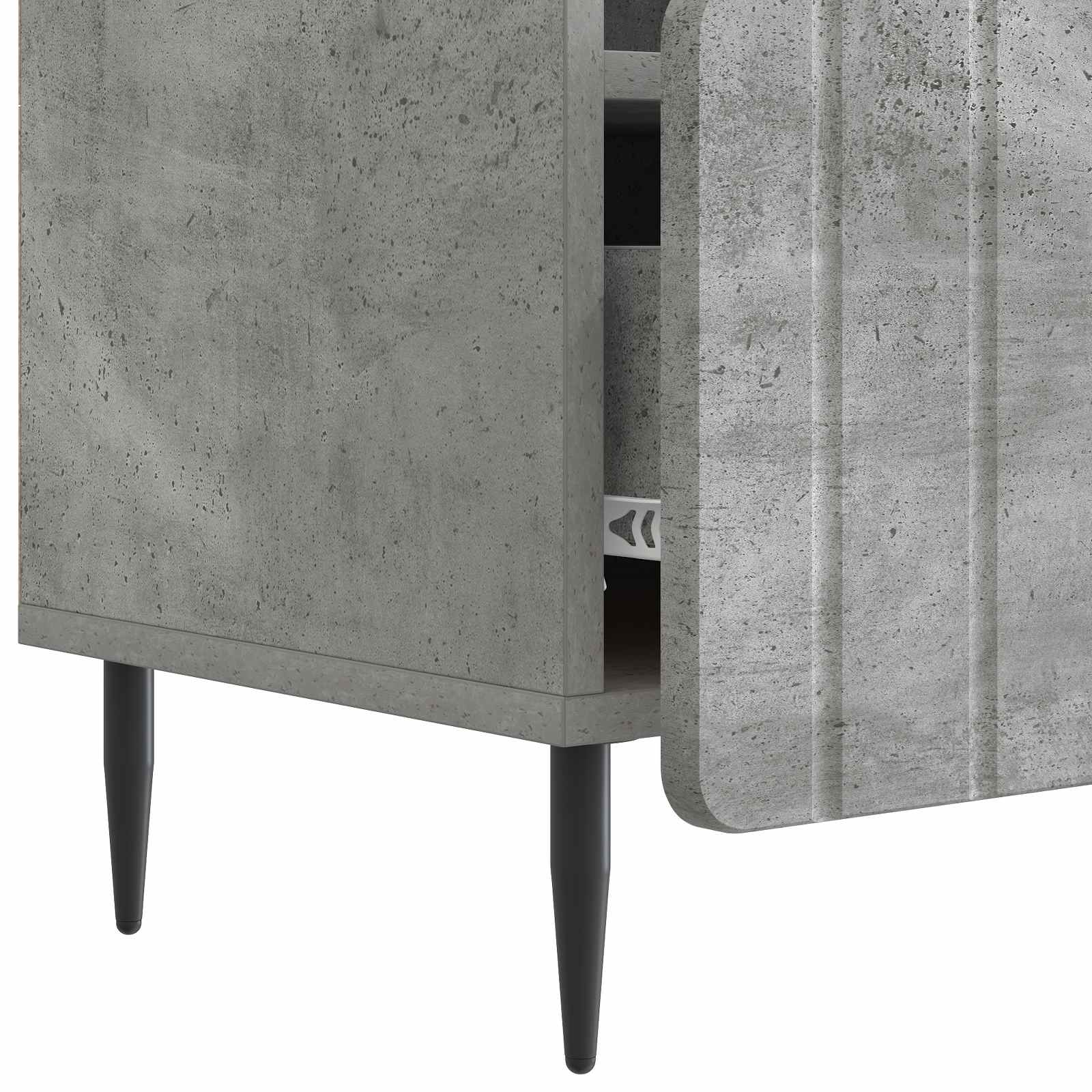 Meuble TV Gris béton 102 x 34,5 x 50 cm Bois d'ingénierie - XIOS