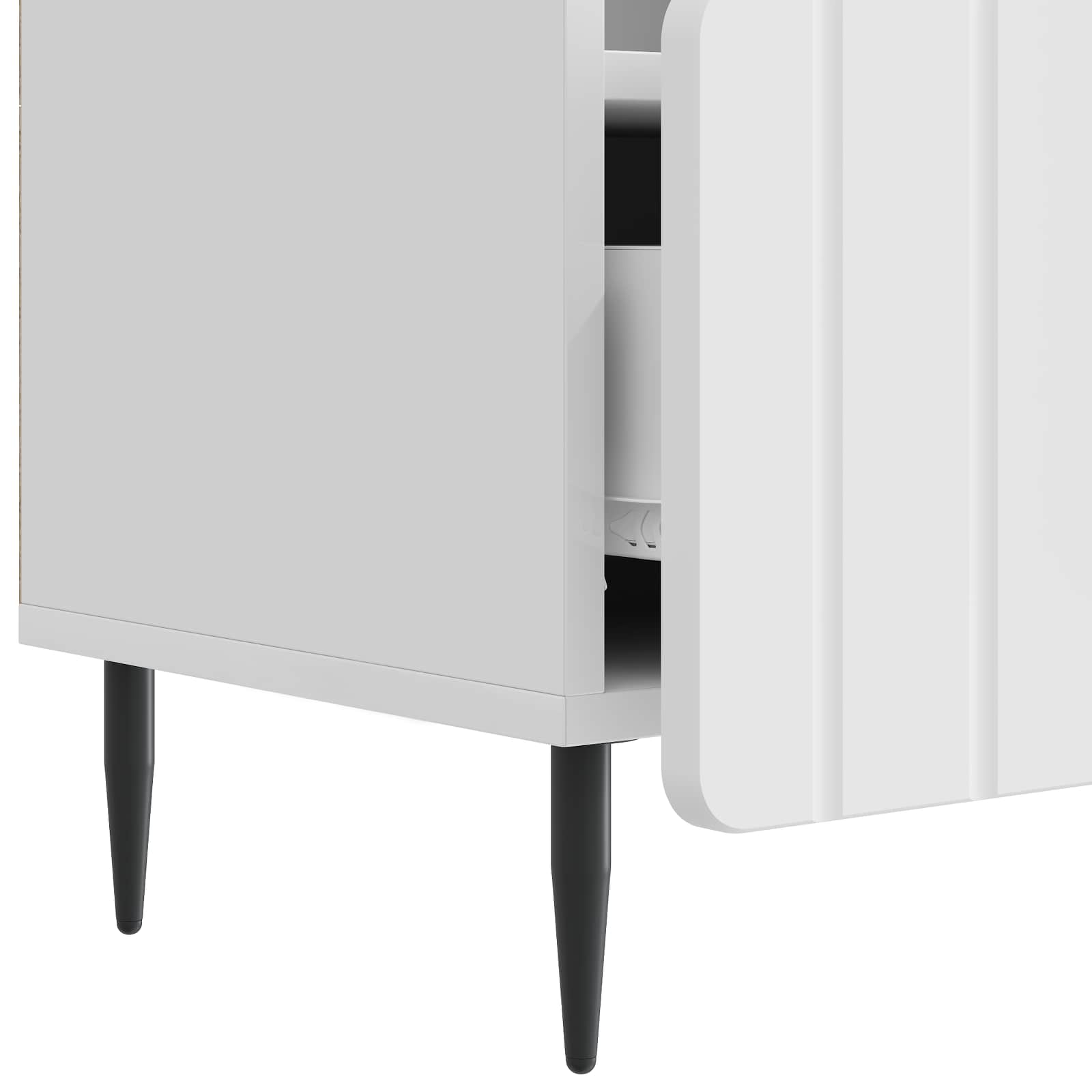 Meuble TV Blanc brillant 102 x 34,5 x 50 cm Bois d'ingénierie - XIOS