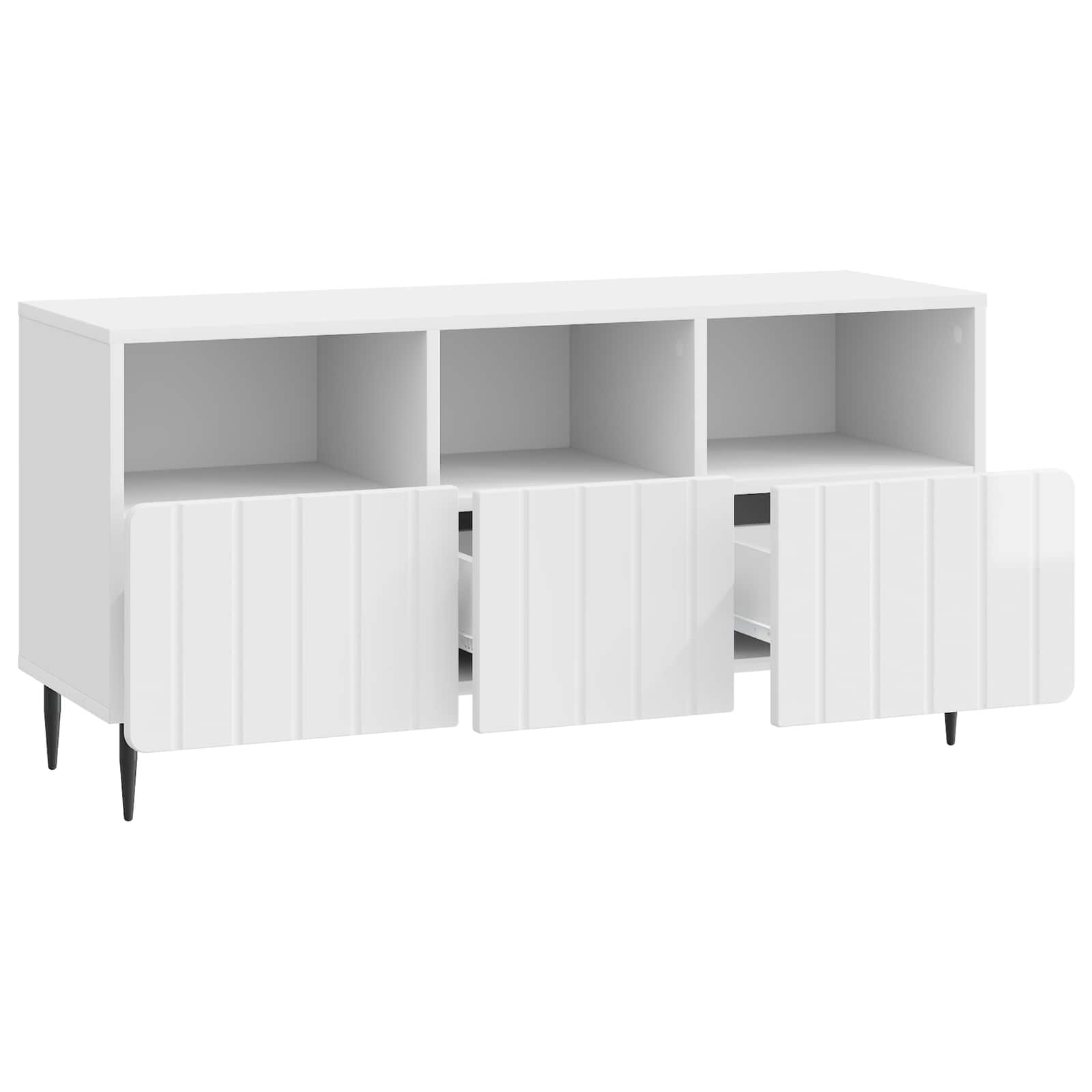 Meuble TV Blanc brillant 102 x 34,5 x 50 cm Bois d'ingénierie - XIOS