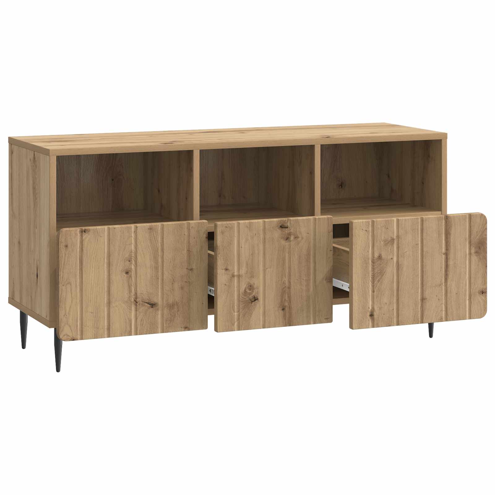 Meuble TV Chêne artisanal 102 x 34,5 x 50 cm Bois d'ingénierie - XIOS