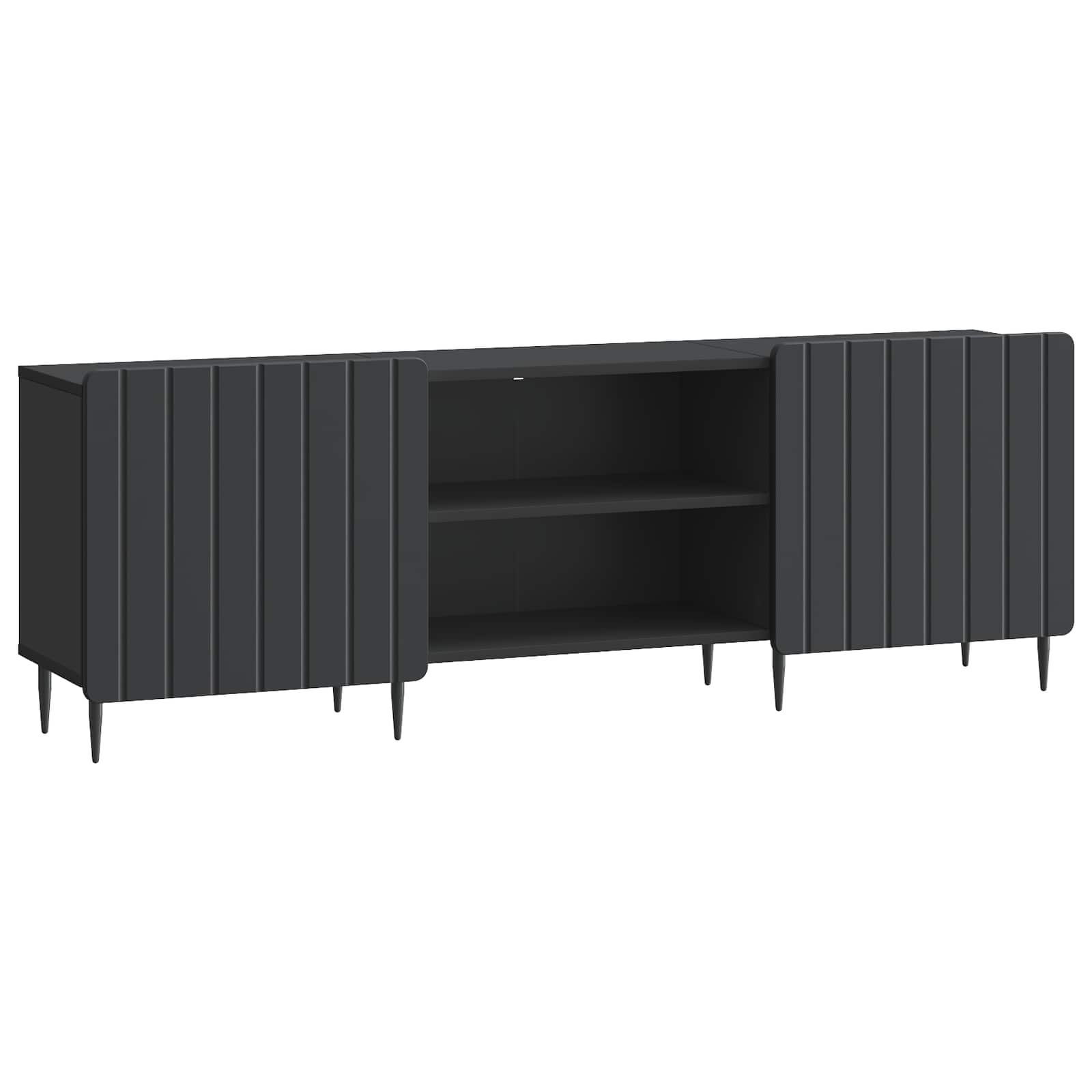 Meuble TV Noir 150 x 31 x 52 cm Bois d'ingénierie - XIOS