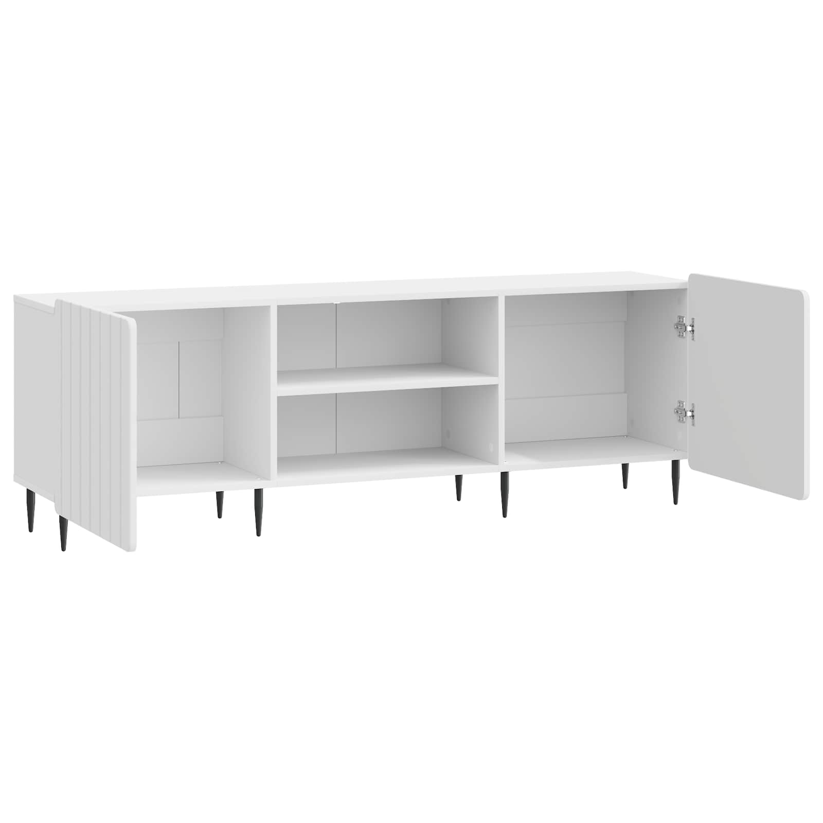 Meuble TV Blanc brillant 150 x 31 x 52 cm Bois d'ingénierie - XIOS