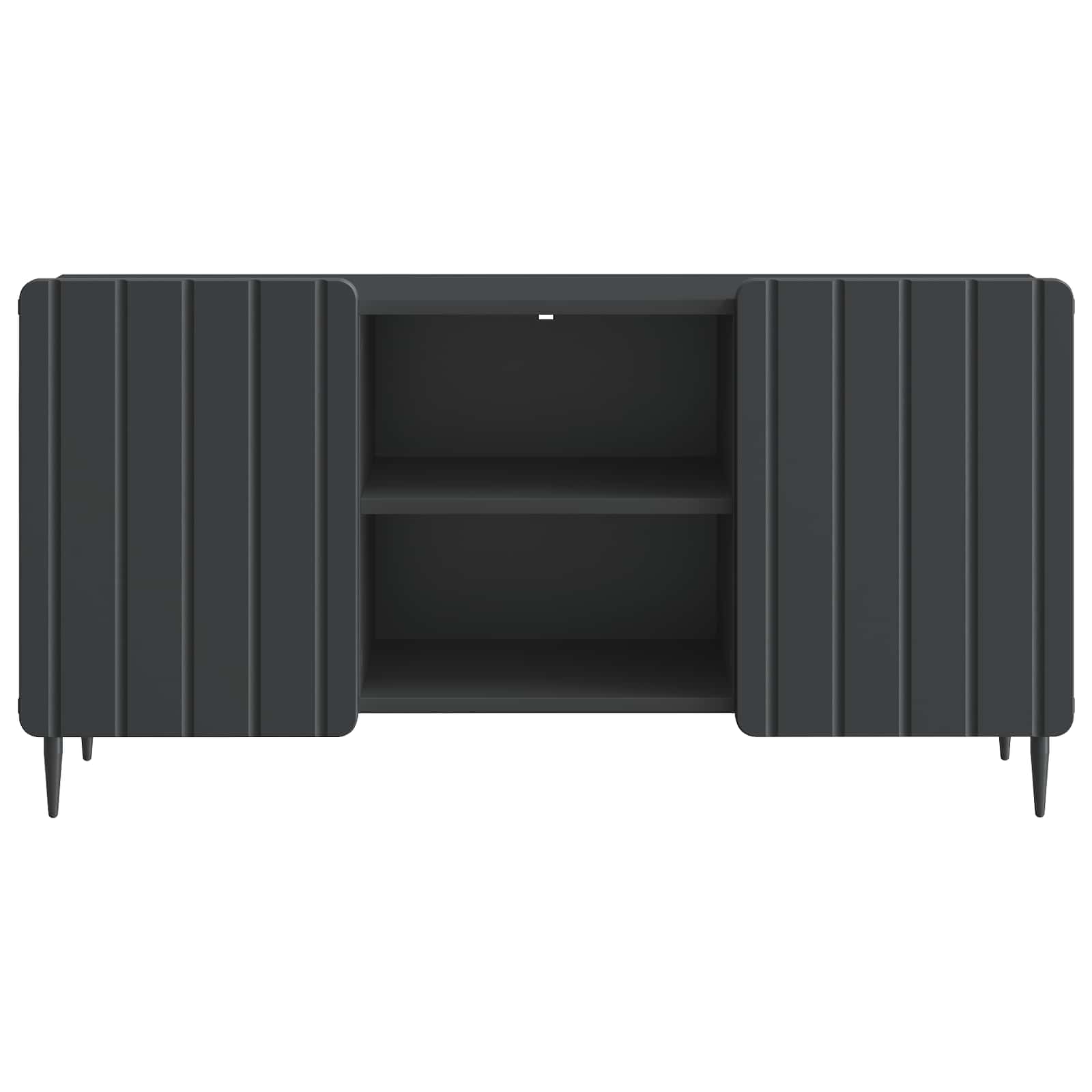 Meuble TV Noir 102 x 34,5 x 52 cm Bois d'ingénierie - XIOS