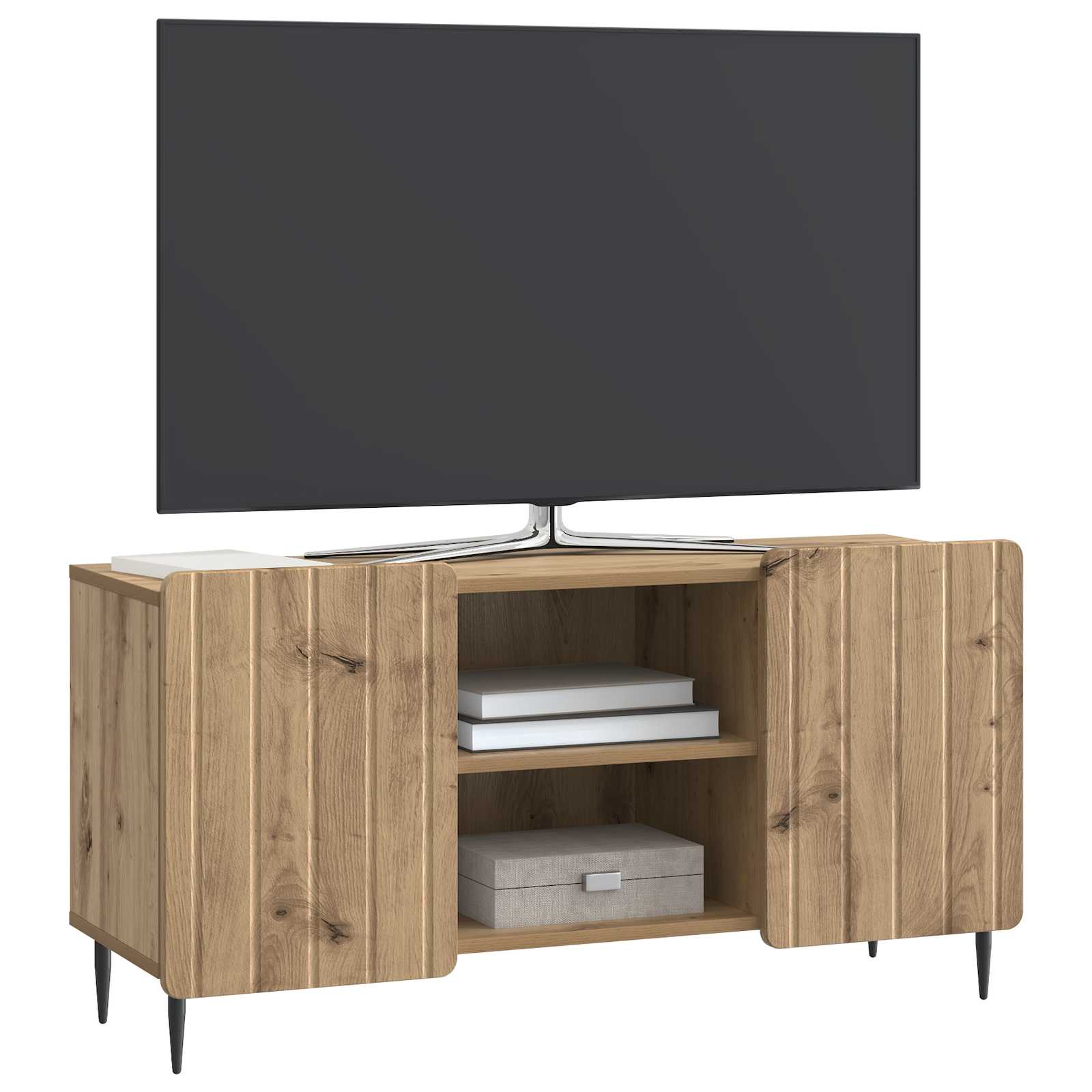 Meuble TV Chêne artisanal 102 x 34,5 x 52 cm Bois d'ingénierie - XIOS