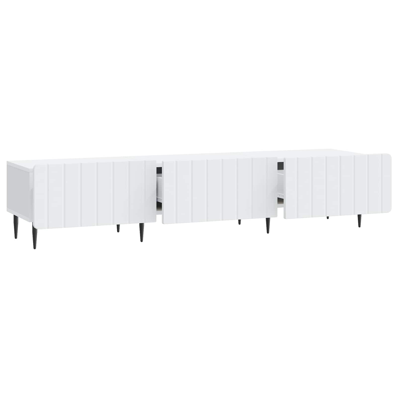 Meuble TV Blanc 147 x 34,5 x 32 cm Bois d'ingénierie - XIOS