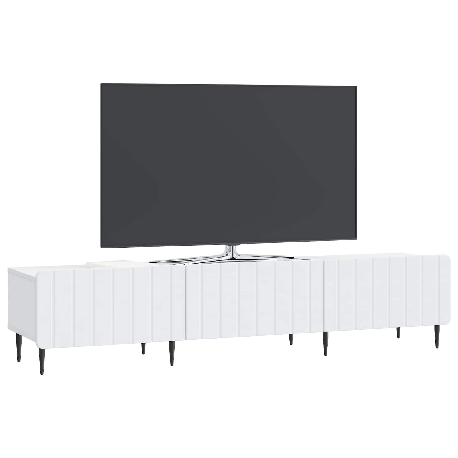 Meuble TV Blanc 147 x 34,5 x 32 cm Bois d'ingénierie - XIOS