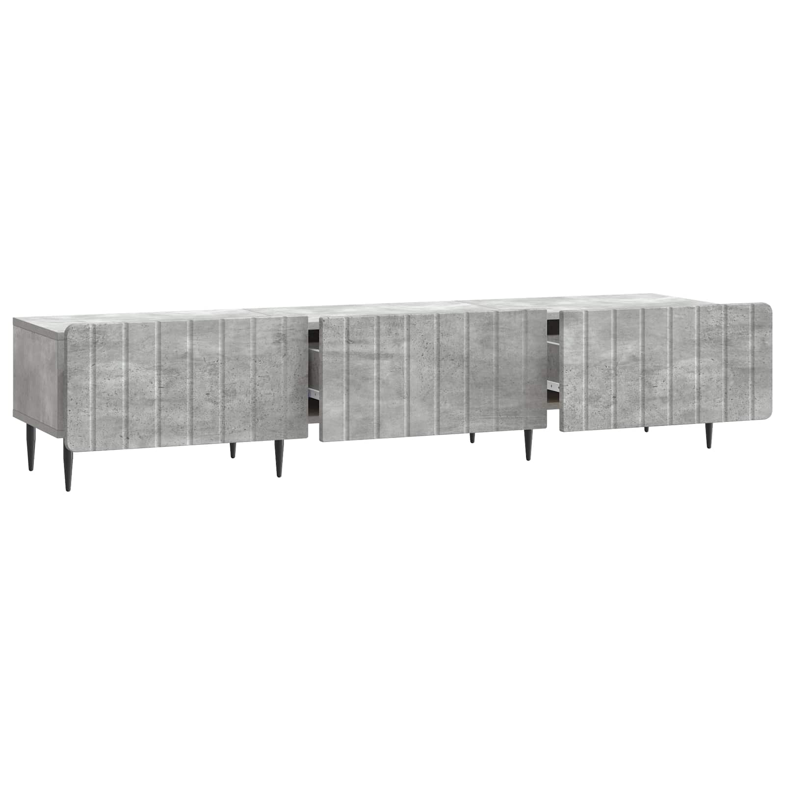 Meuble TV Gris béton 147 x 34,5 x 32 cm Bois d'ingénierie - XIOS