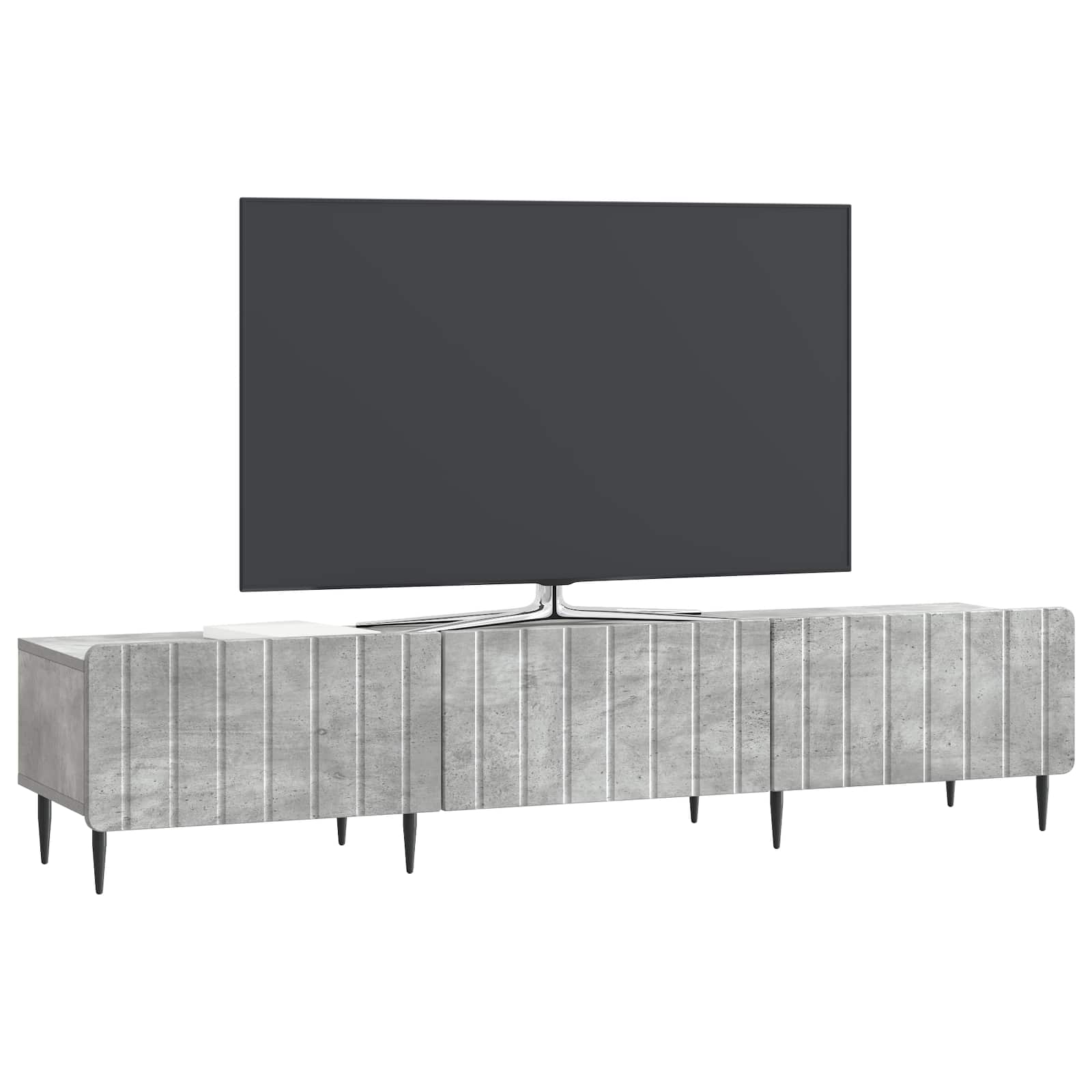 Meuble TV Gris béton 147 x 34,5 x 32 cm Bois d'ingénierie - XIOS