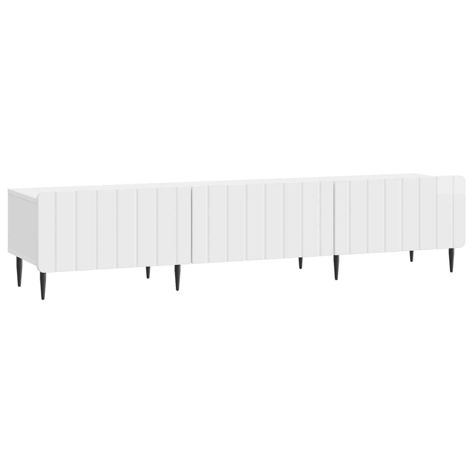 Meuble TV Blanc brillant 147 x 34,5 x 32 cm Bois d'ingénierie - XIOS