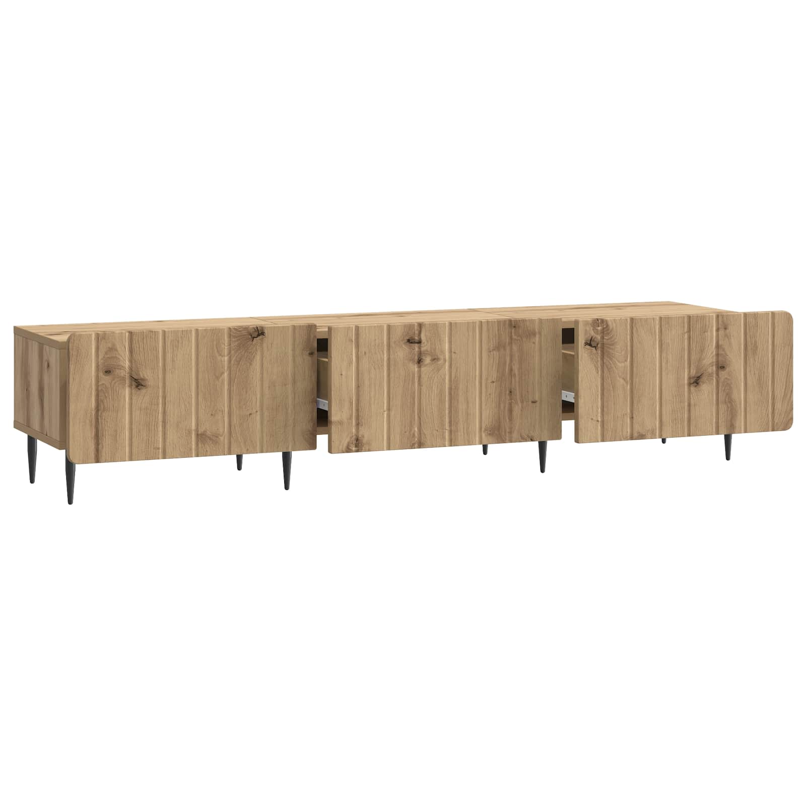Meuble TV Chêne artisanal 147 x 34,5 x 32 cm Bois d'ingénierie - XIOS