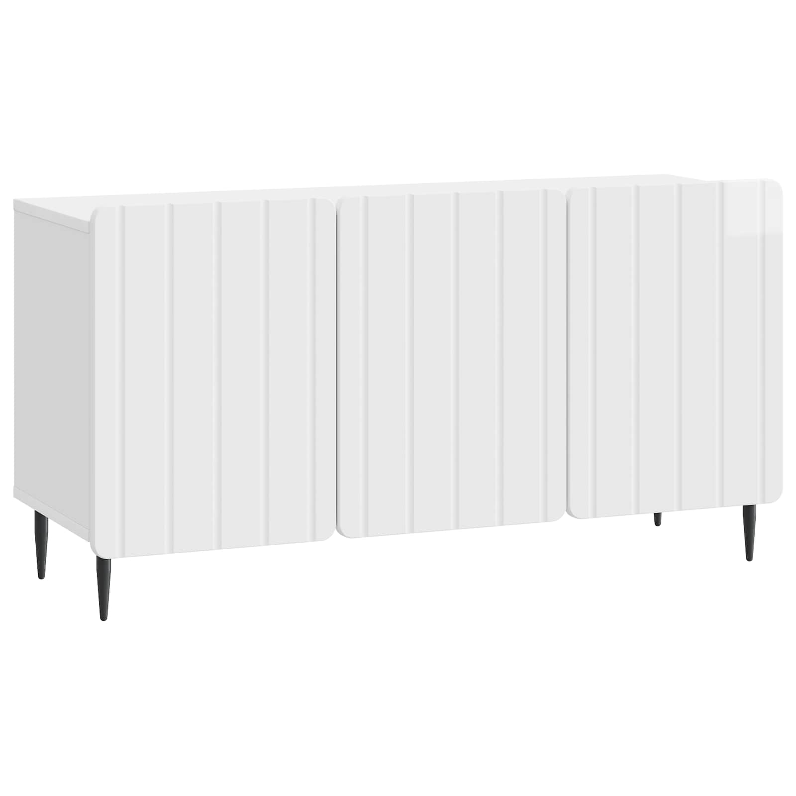Meuble TV Blanc brillant 99 x 34,5 x 52 cm Bois d'ingénierie - XIOS