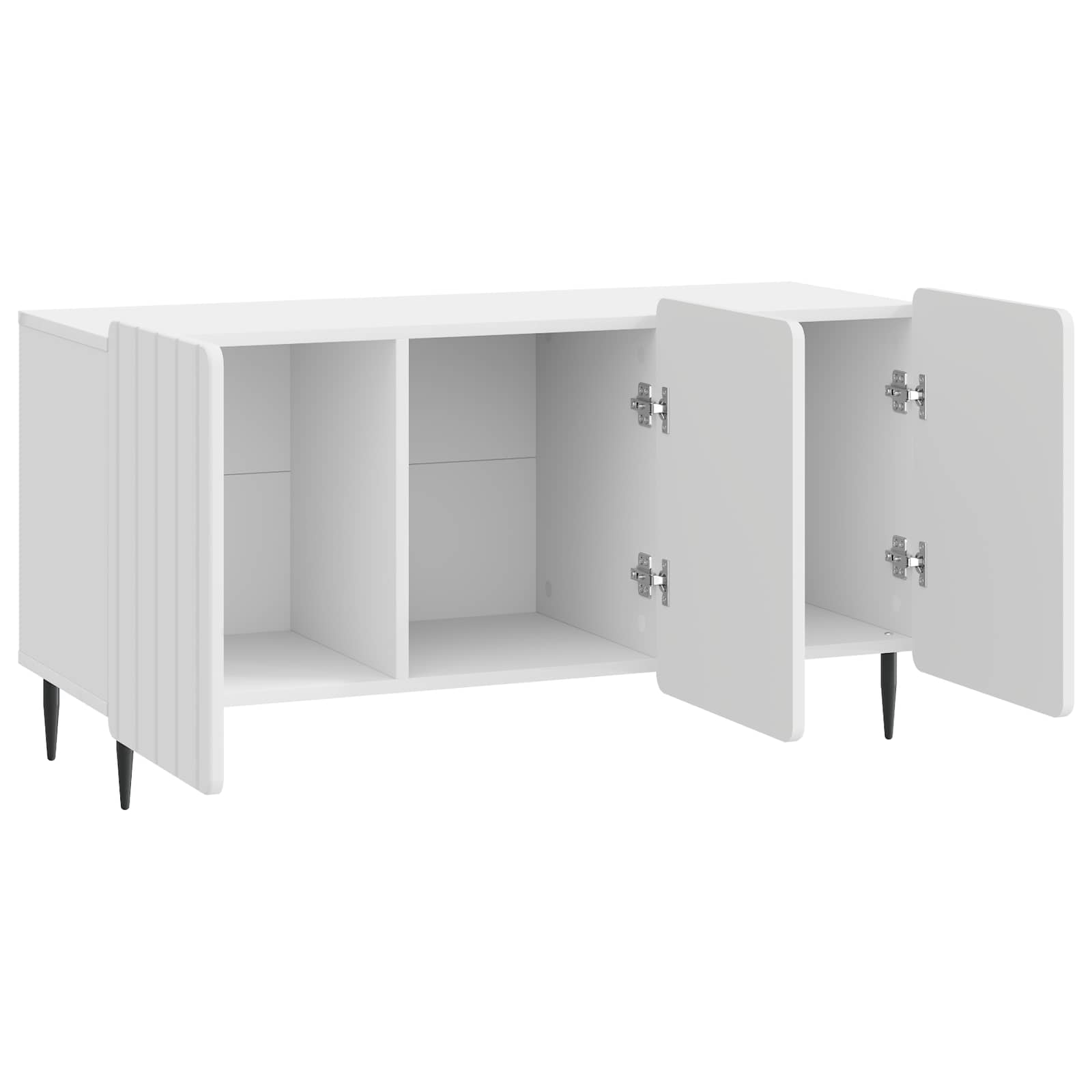 Meuble TV Blanc brillant 99 x 34,5 x 52 cm Bois d'ingénierie - XIOS