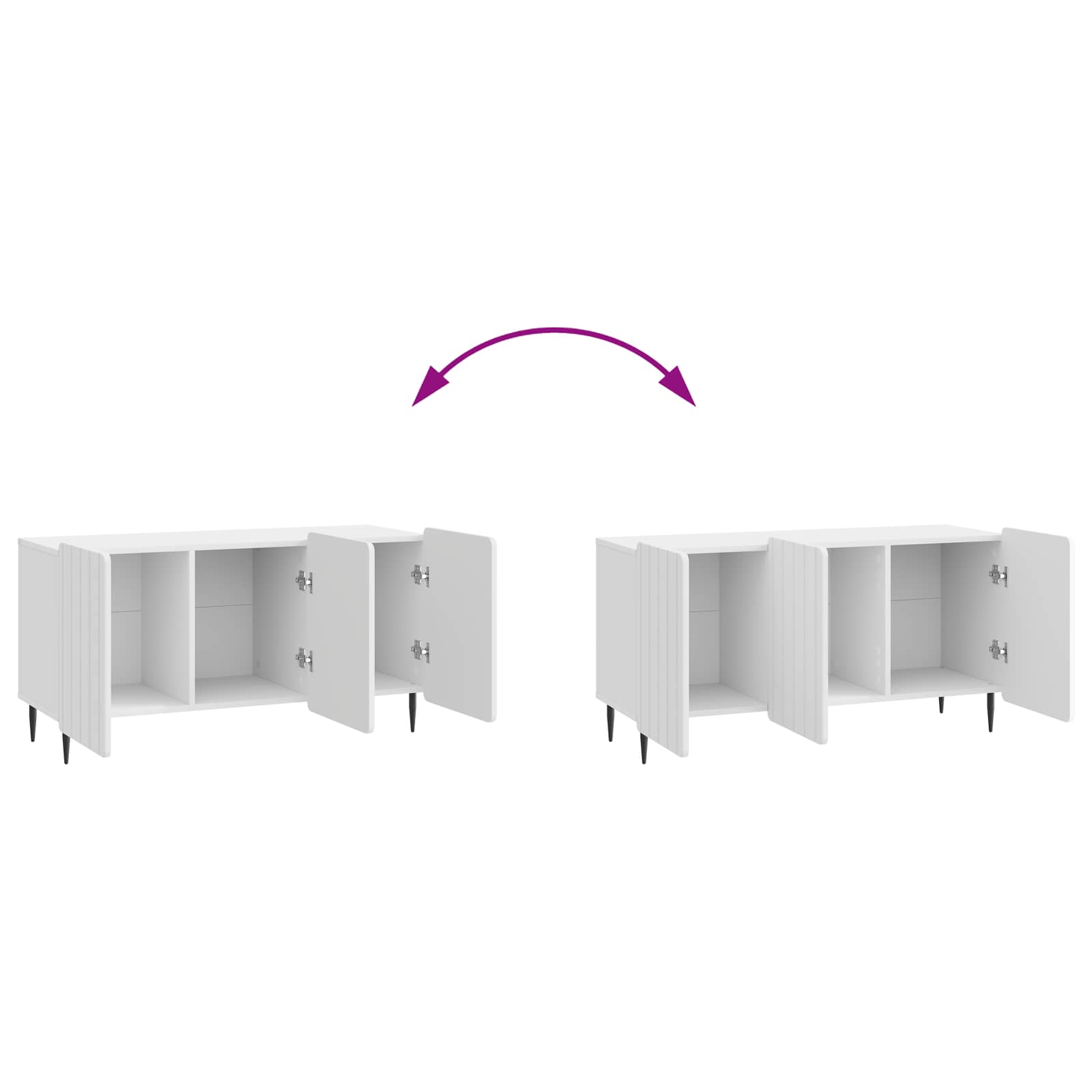 Meuble TV Blanc brillant 99 x 34,5 x 52 cm Bois d'ingénierie - XIOS