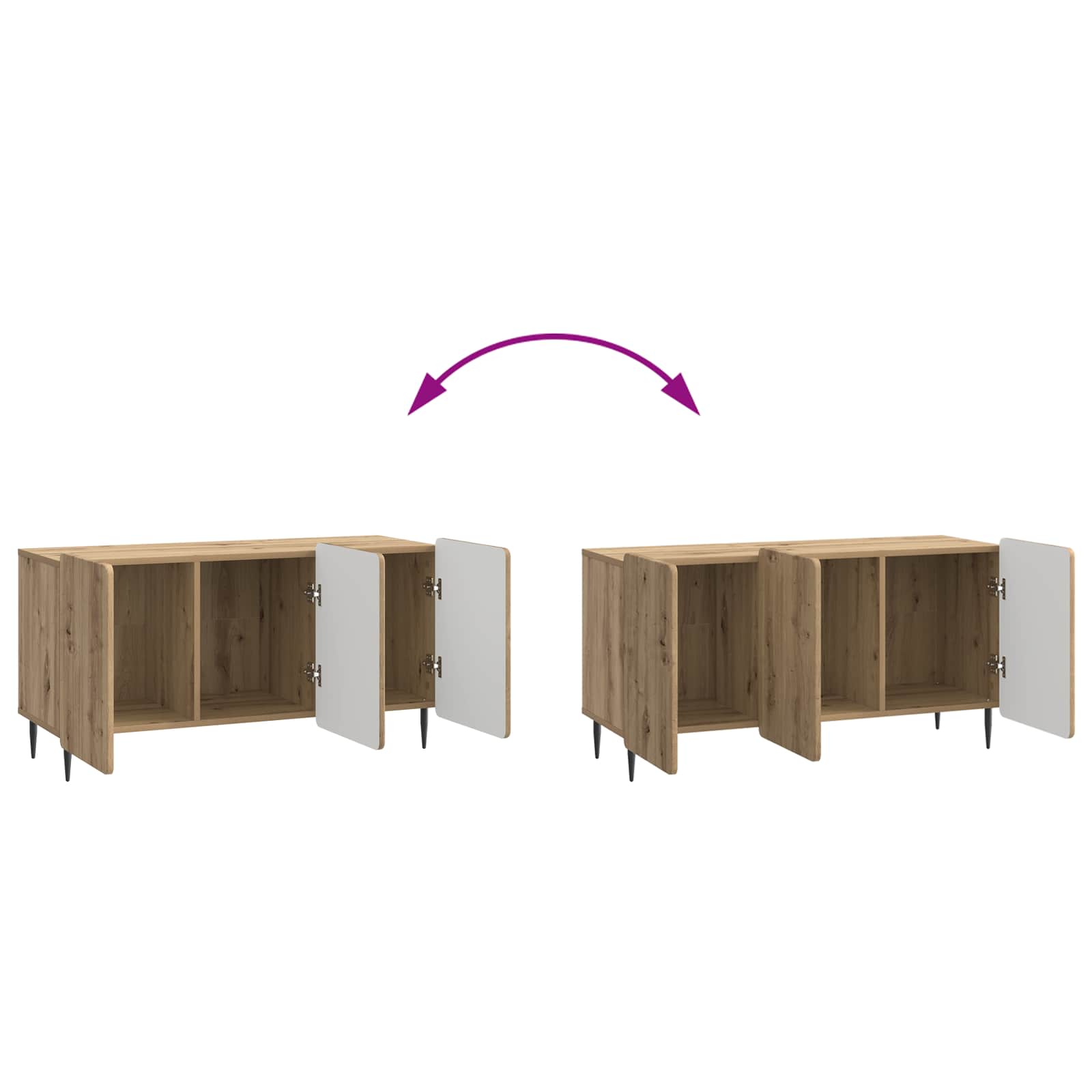 Meuble TV Chêne artisanal 99 x 34,5 x 52 cm Bois d'ingénierie - XIOS