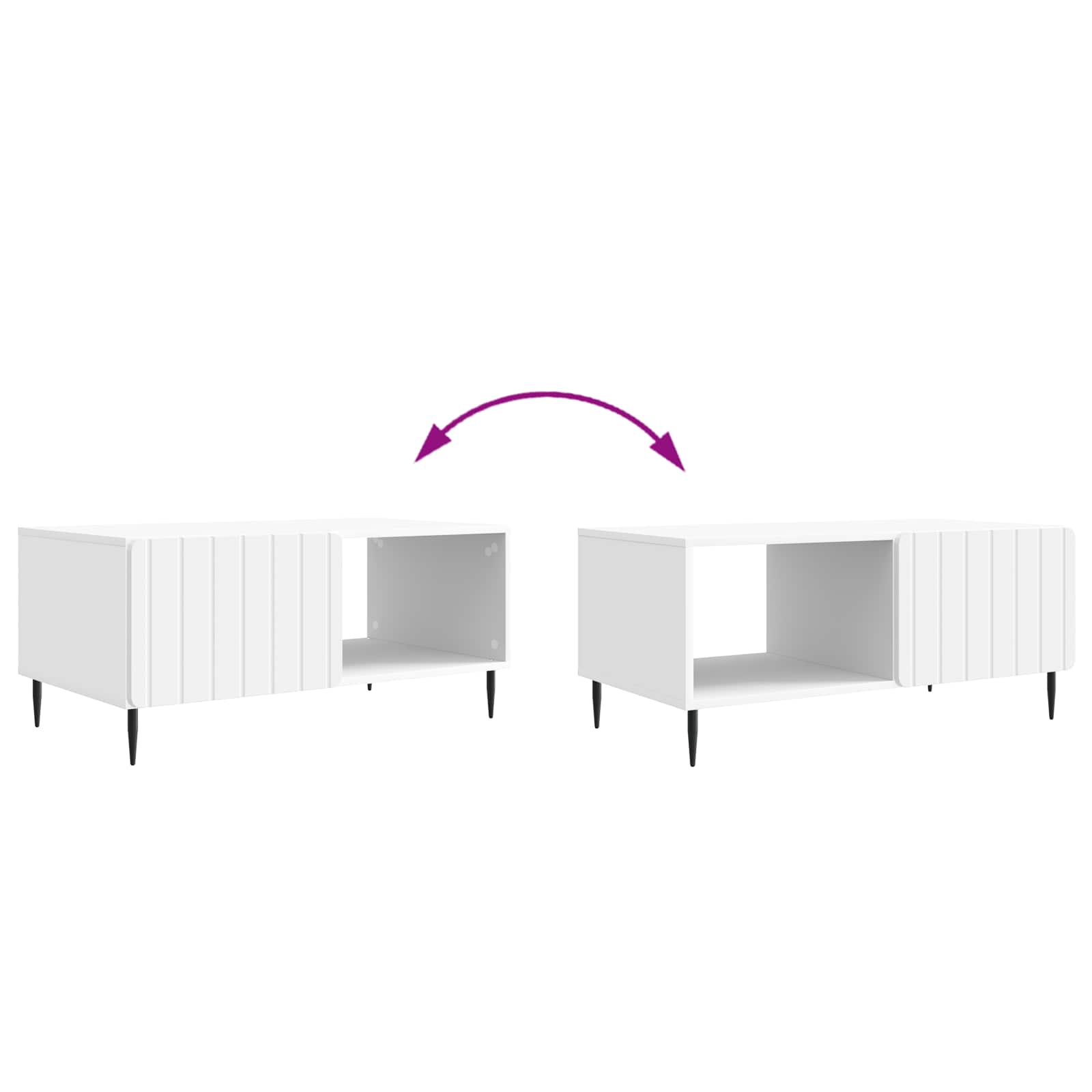 Table basse Blanc 90 x 50 x 40 cm Bois d'ingénierie - XIOS
