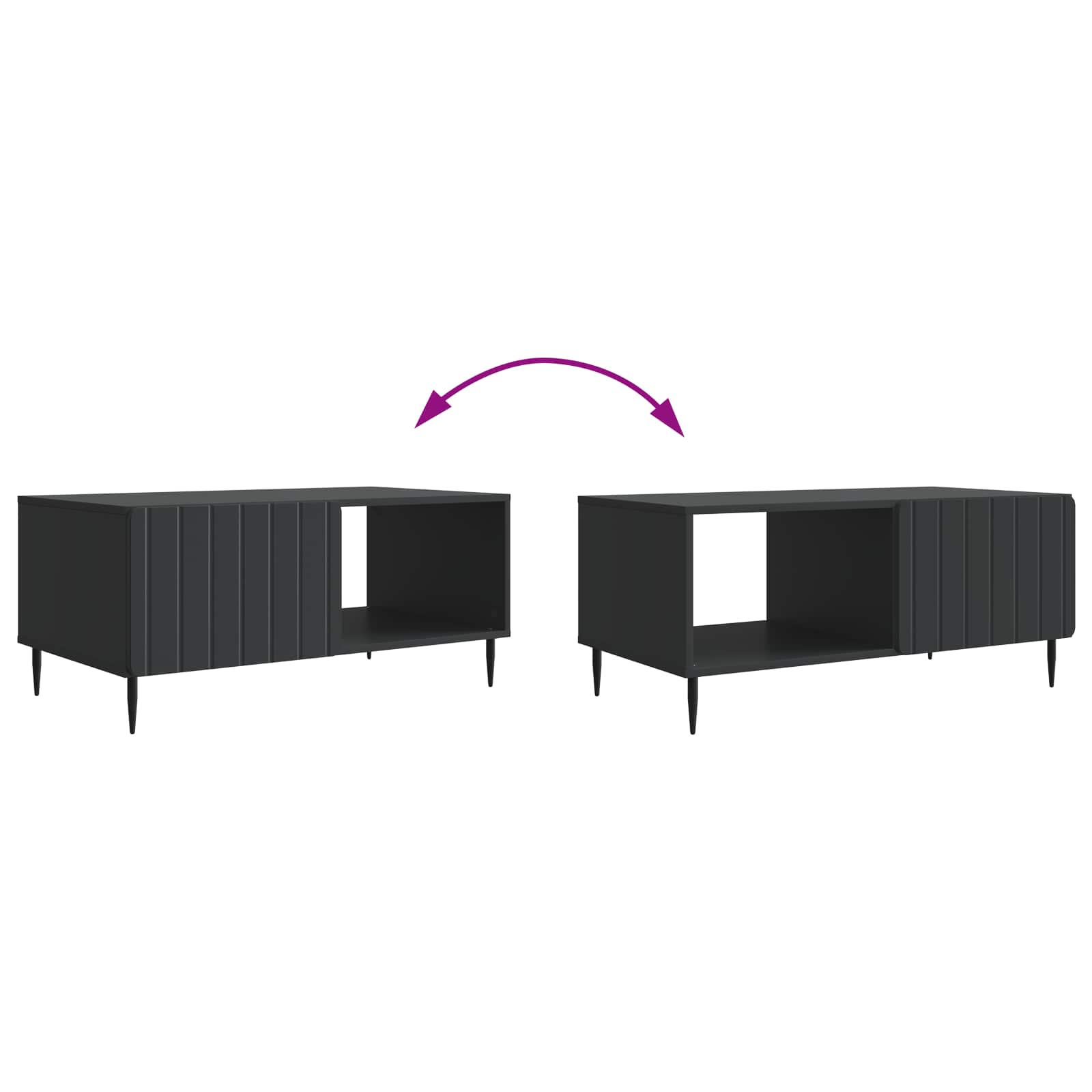 Table basse Noir 90 x 50 x 40 cm Bois d'ingénierie - XIOS