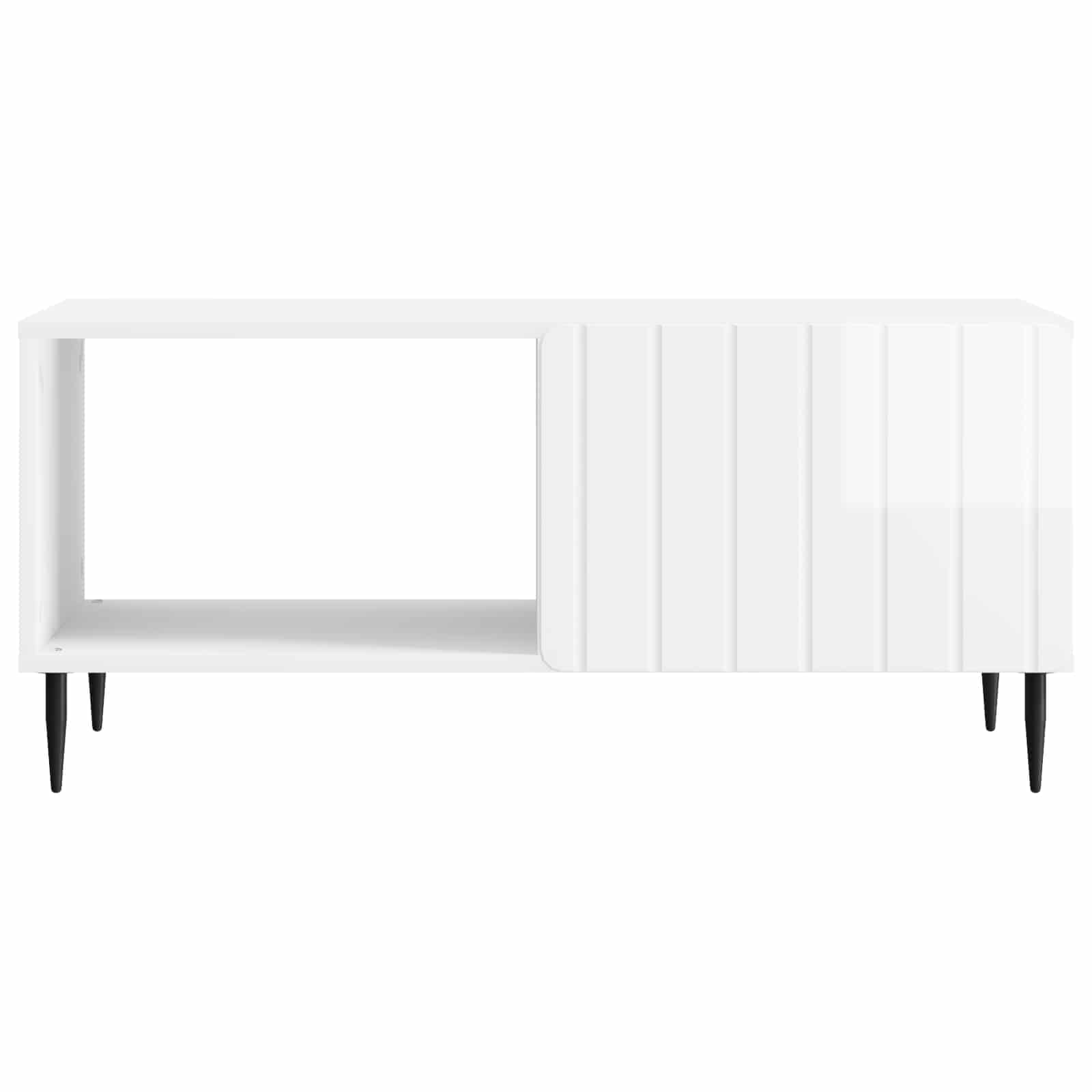 Table basse Blanc brillant 90 x 50 x 40 cm Bois d'ingénierie - XIOS