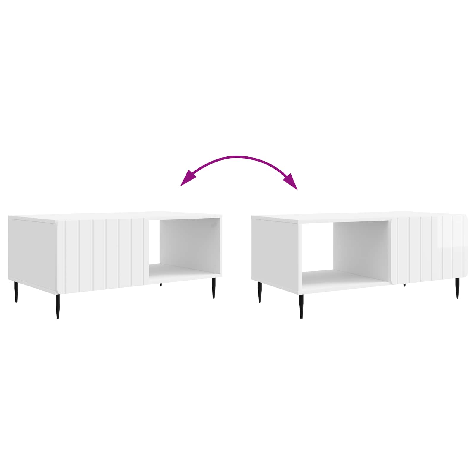 Table basse Blanc brillant 90 x 50 x 40 cm Bois d'ingénierie - XIOS