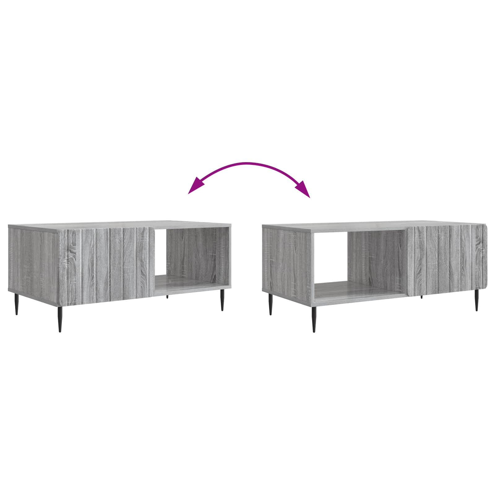 Table basse Sonoma gris 90 x 50 x 40 cm Bois d'ingénierie - XIOS
