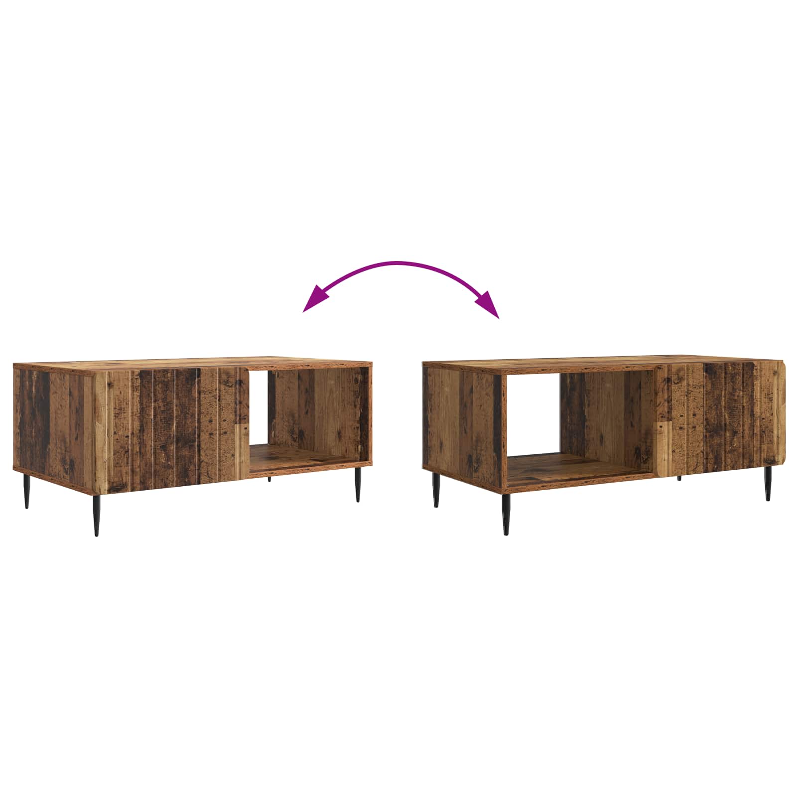 Table basse Bois ancien 90 x 50 x 40 cm Bois d'ingénierie - XIOS