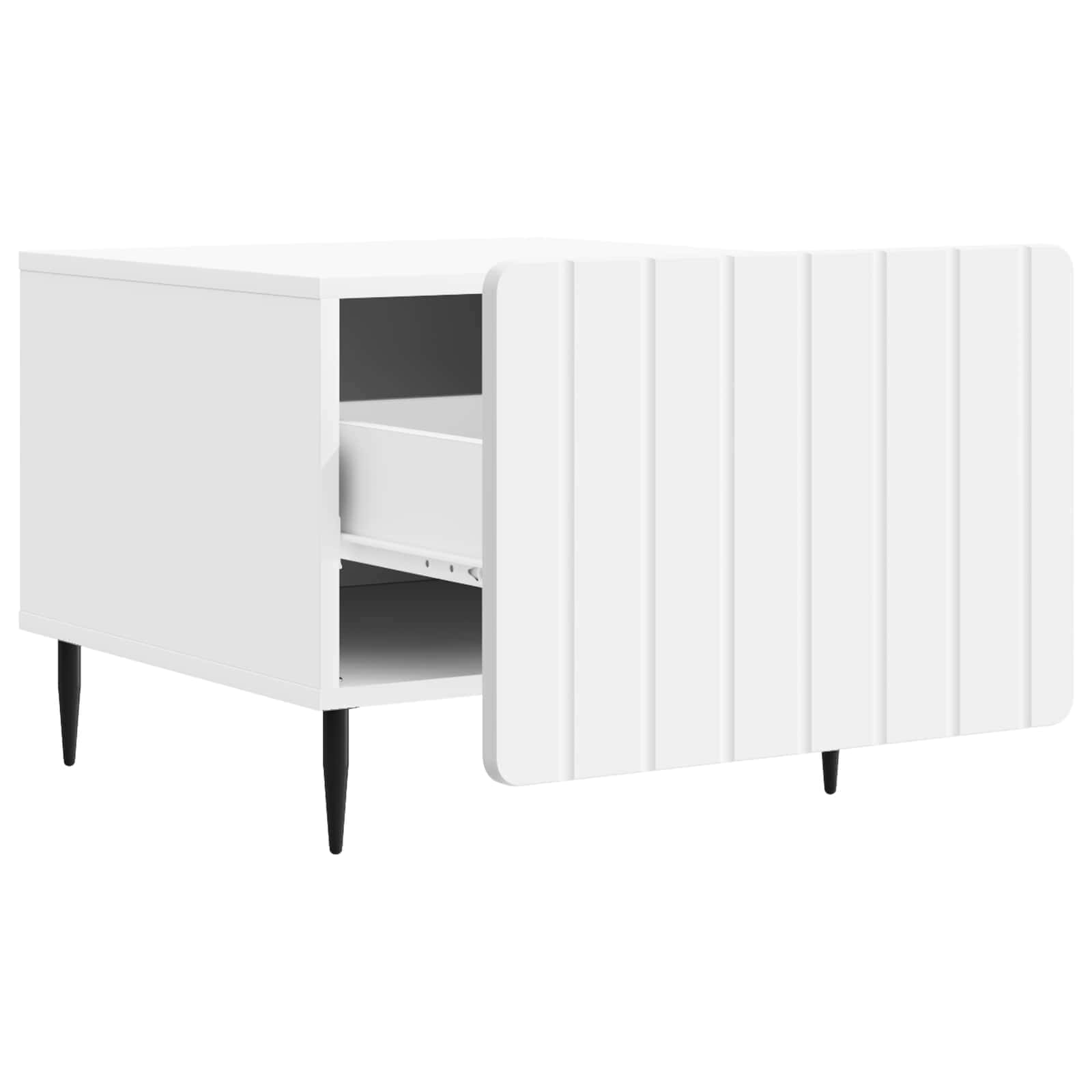 Table basse avec tiroir Blanc 49 x 50 x 42 cm Bois d'ingénierie - XIOS