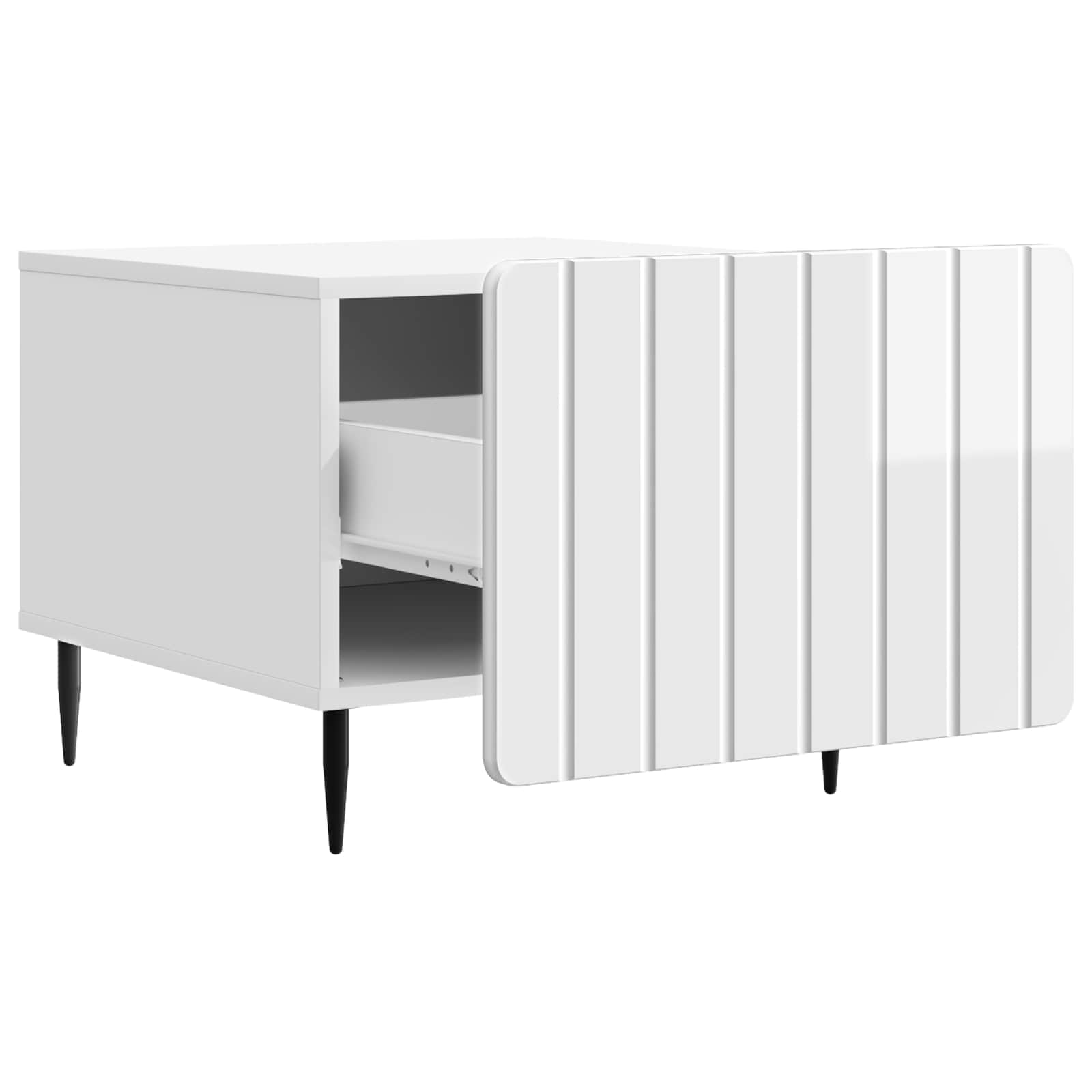 Table basse Blanc brillant 49 x 50 x 42 cm Bois d'ingénierie - XIOS