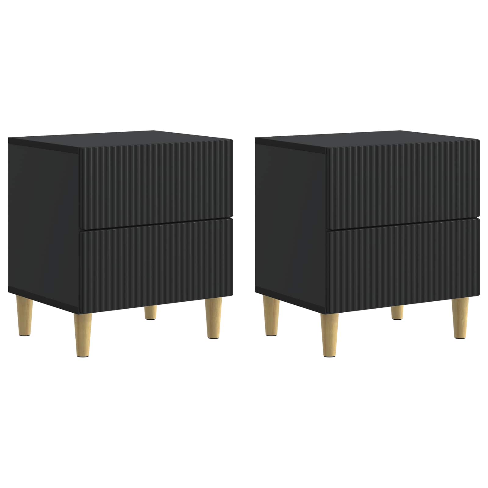Cabinet de chevet avec tiroir 2 pcs Noir 43 x 34,5 x 48 cm - XIOS