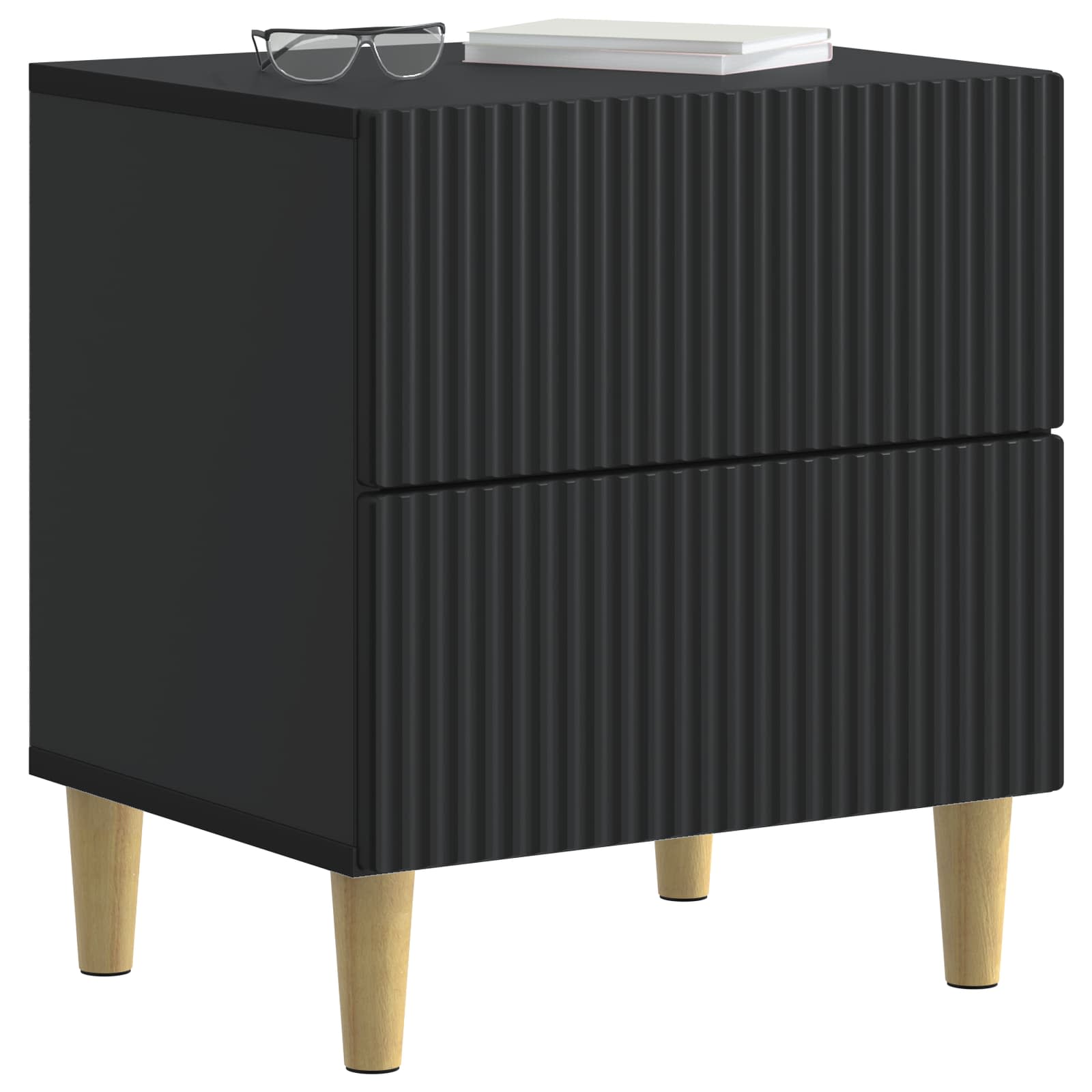 Cabinet de chevet avec tiroir 2 pcs Noir 43 x 34,5 x 48 cm - XIOS