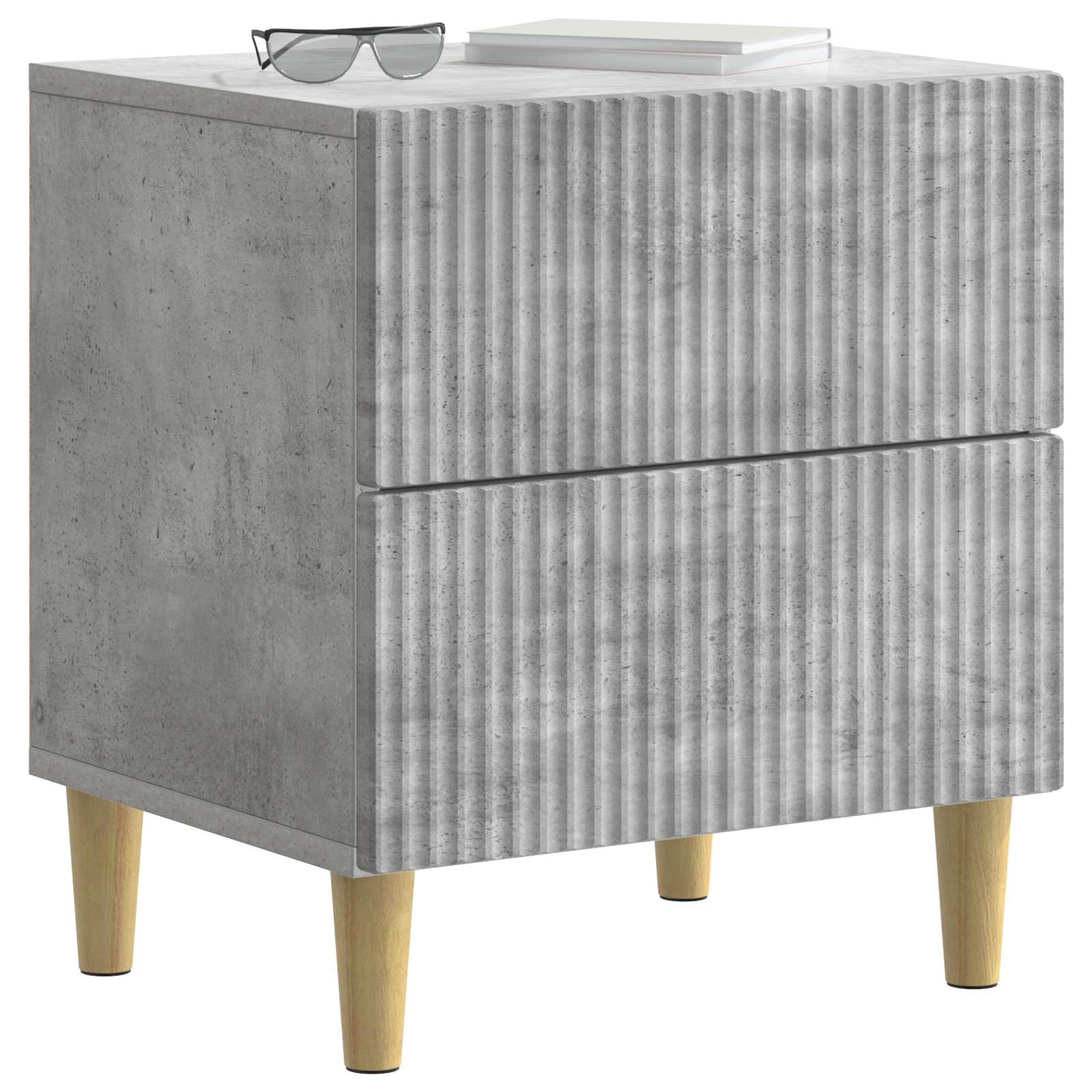 Cabinet de chevet 2 pcs Gris béton 43 x 34,5 x 48 cm - XIOS