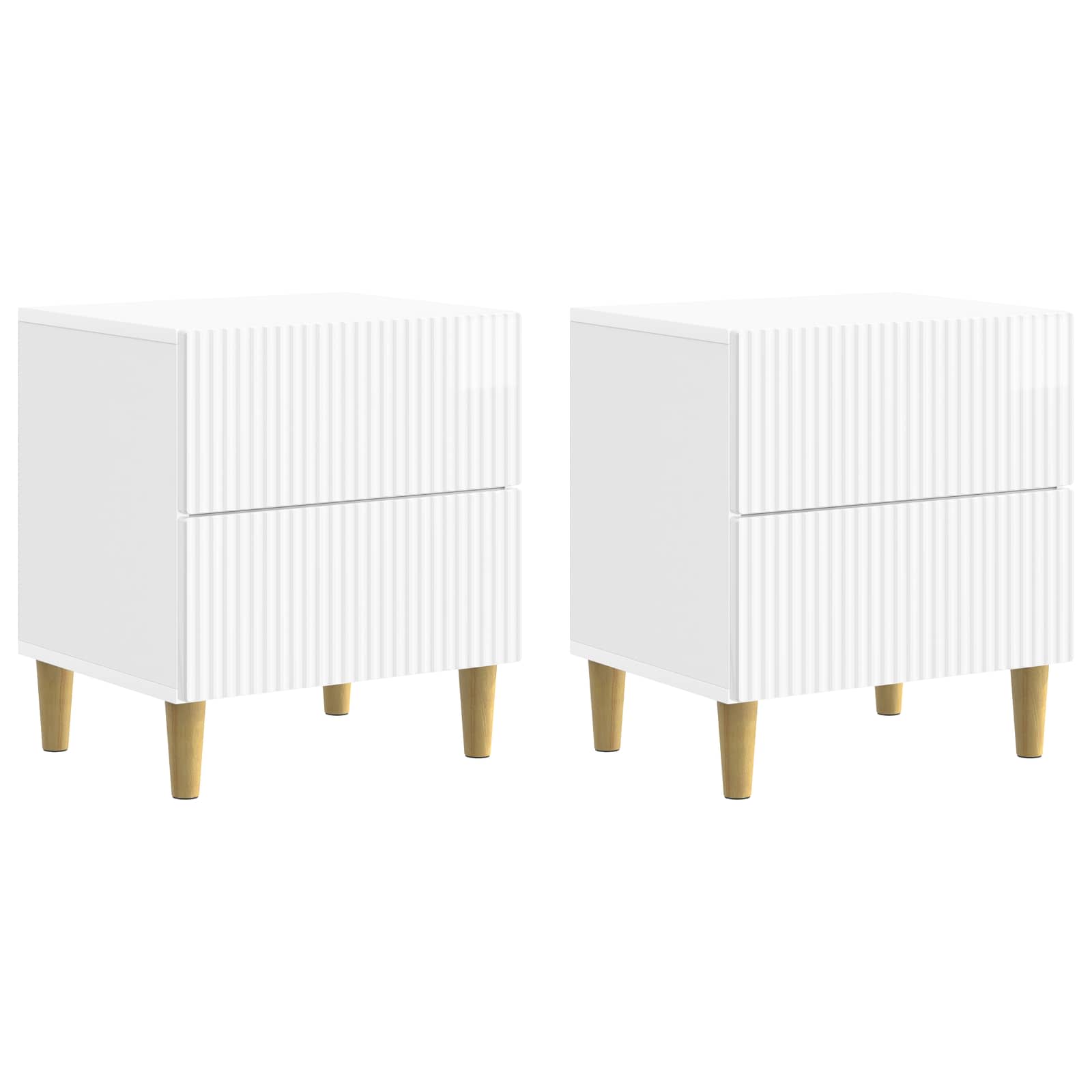 Cabinet de chevet 2 pcs Blanc brillant 43 x 34,5 x 48 cm - XIOS